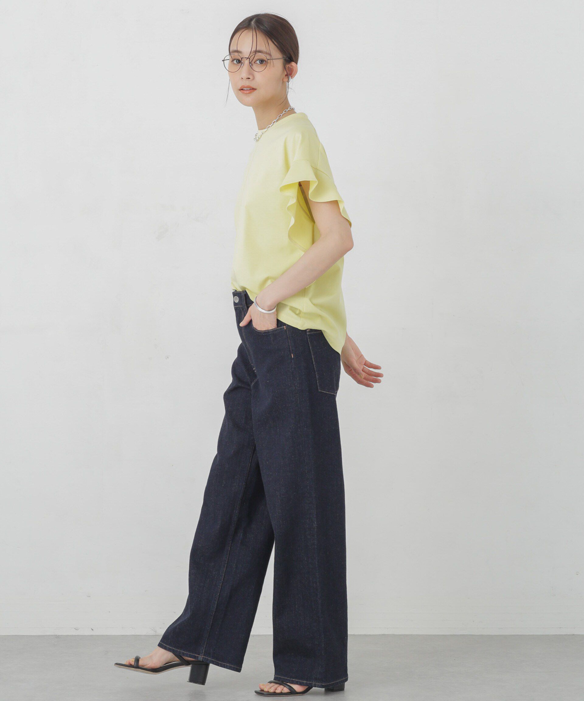 nano･universe「Polygiene フレアスリーブカットトップス」|Tシャツ・カットソー|