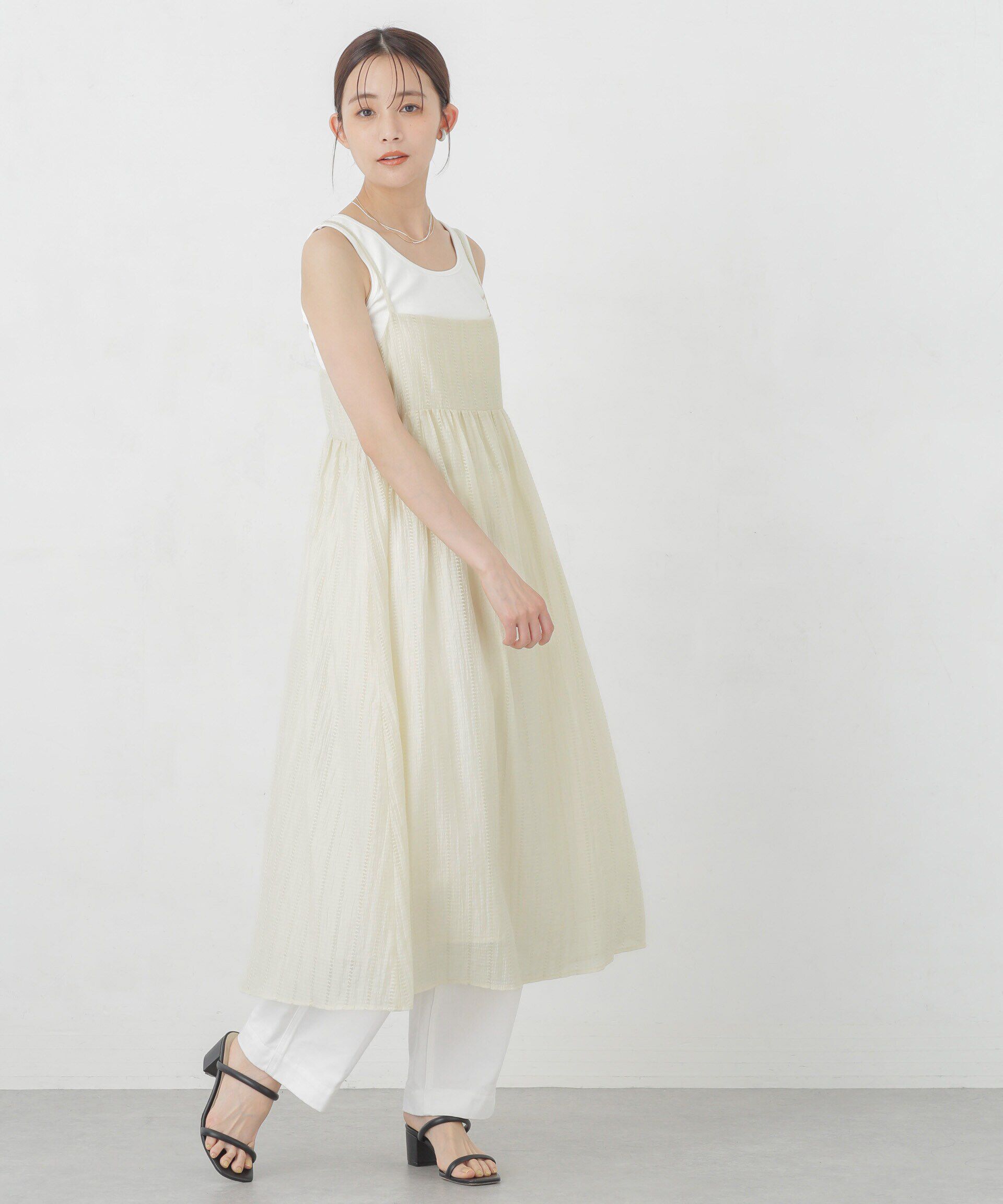 nano･universe「シアードビーギャザーキャミワンピース」|ワンピース|アイボリー7