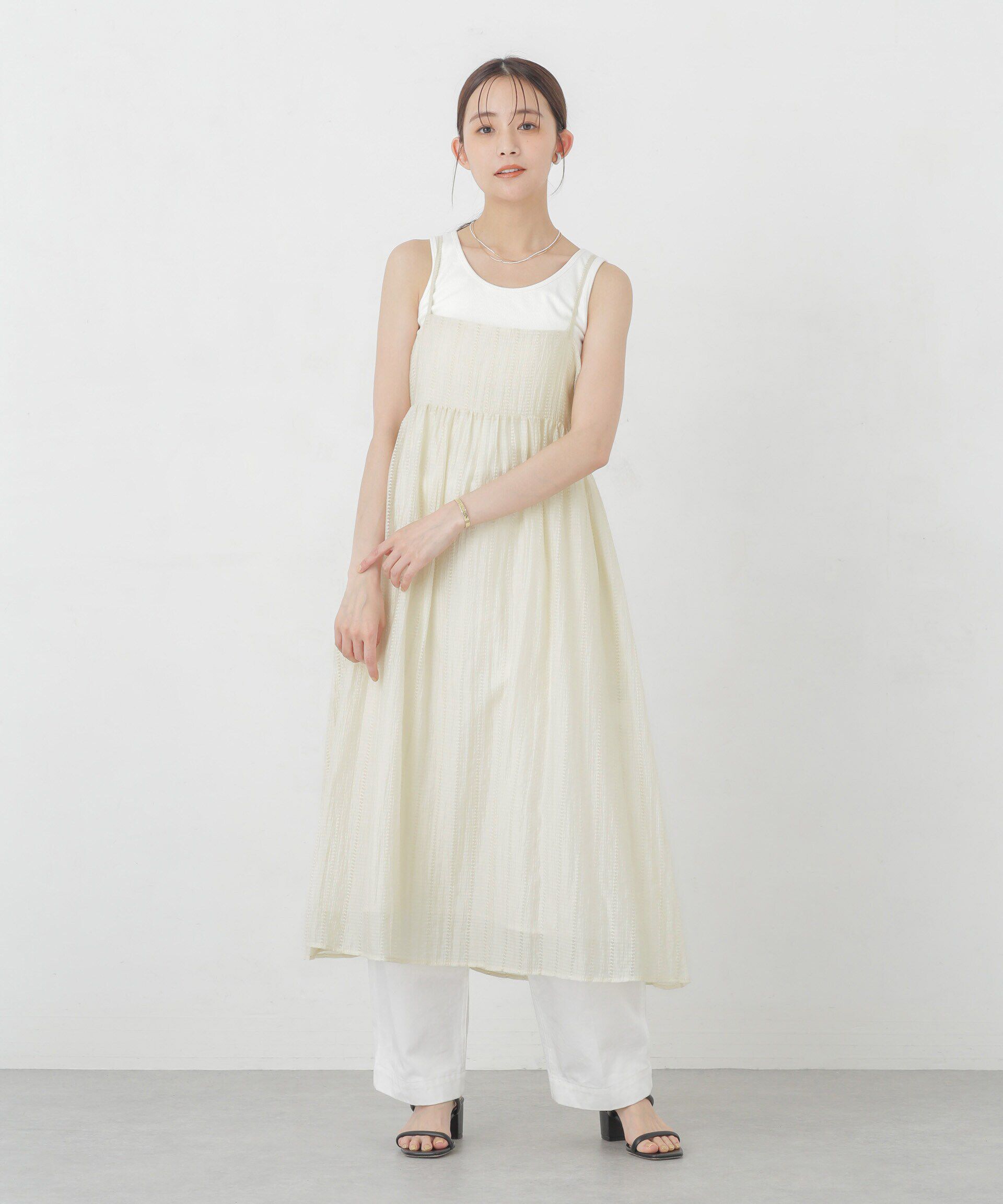 nano･universe「シアードビーギャザーキャミワンピース」|ワンピース|