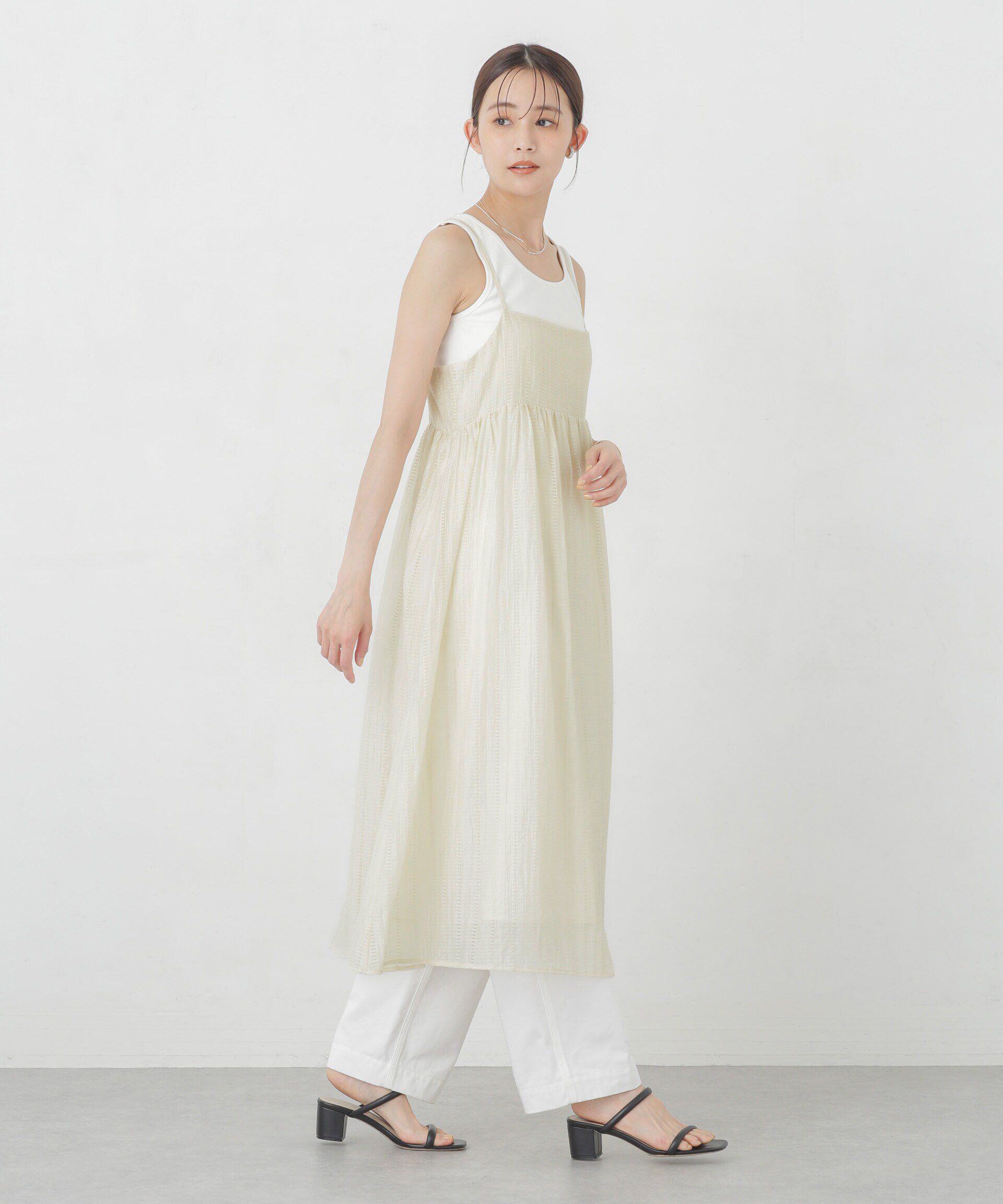 nano･universe「シアードビーギャザーキャミワンピース」|ワンピース|