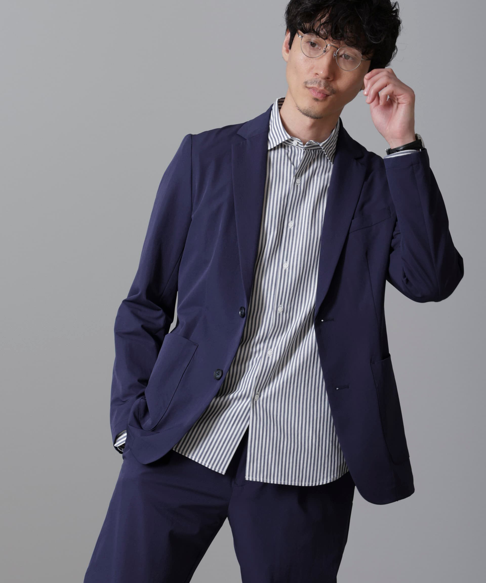 nano･universe「WEB限定/アクティブ4WAYストレッチドライ セットアップ」|スーツ|ネイビー