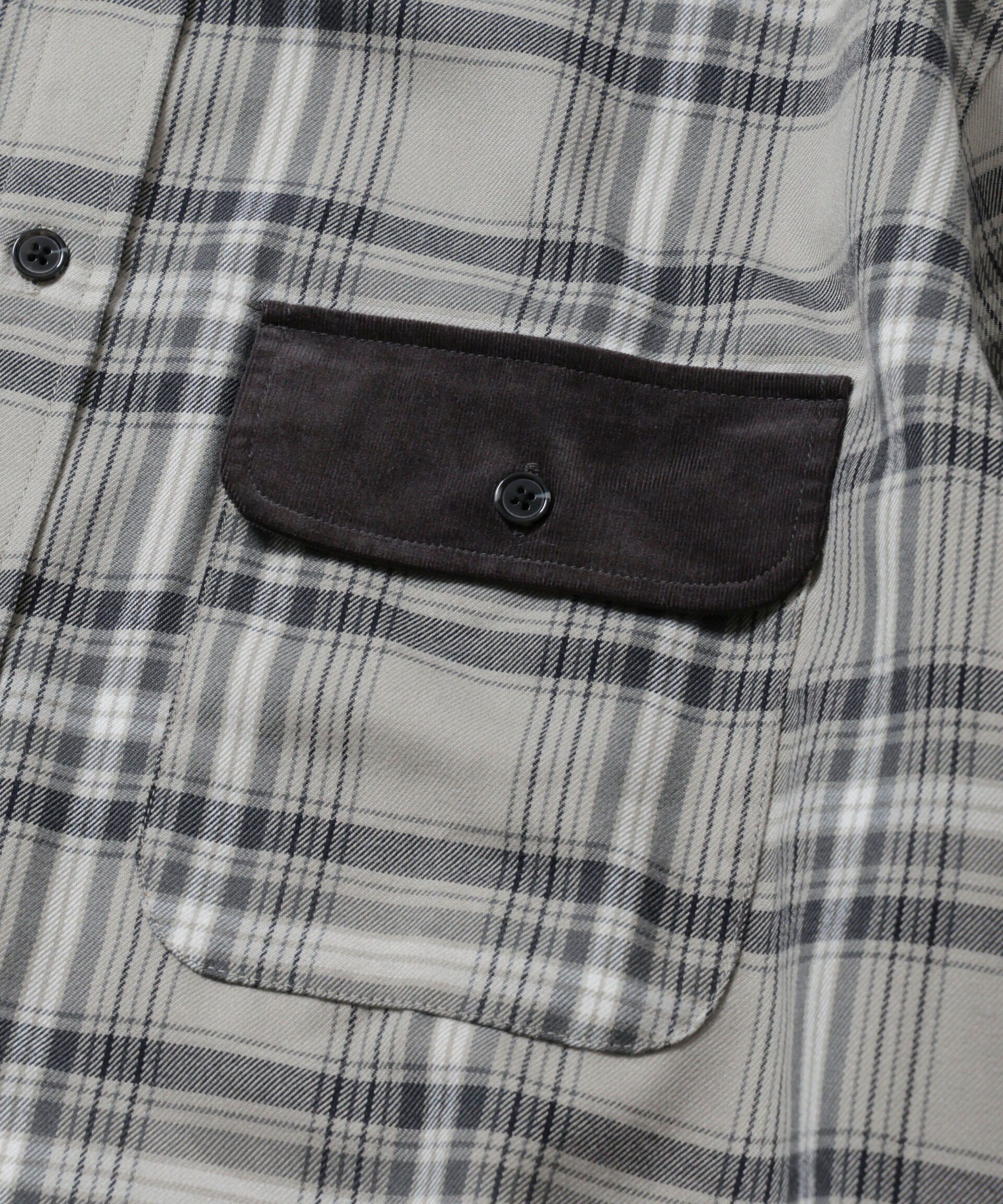 NANO universe「HOTEL PALACE(オテルパラス)ブラッシュドチェックレギャラーカラーシャツ」|シャツ・ブラウス|