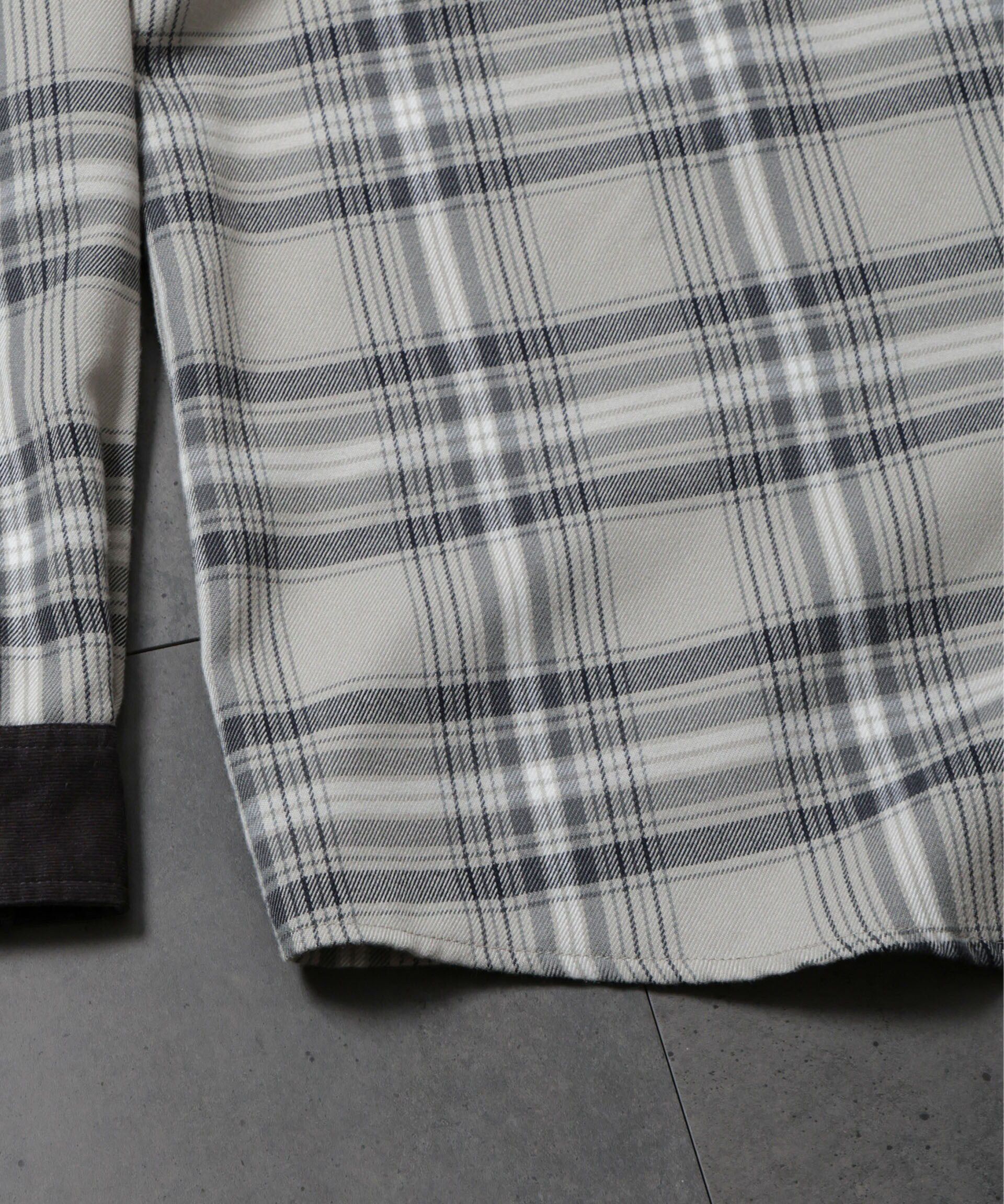 NANO universe「HOTEL PALACE(オテルパラス)ブラッシュドチェックレギャラーカラーシャツ」|シャツ・ブラウス|