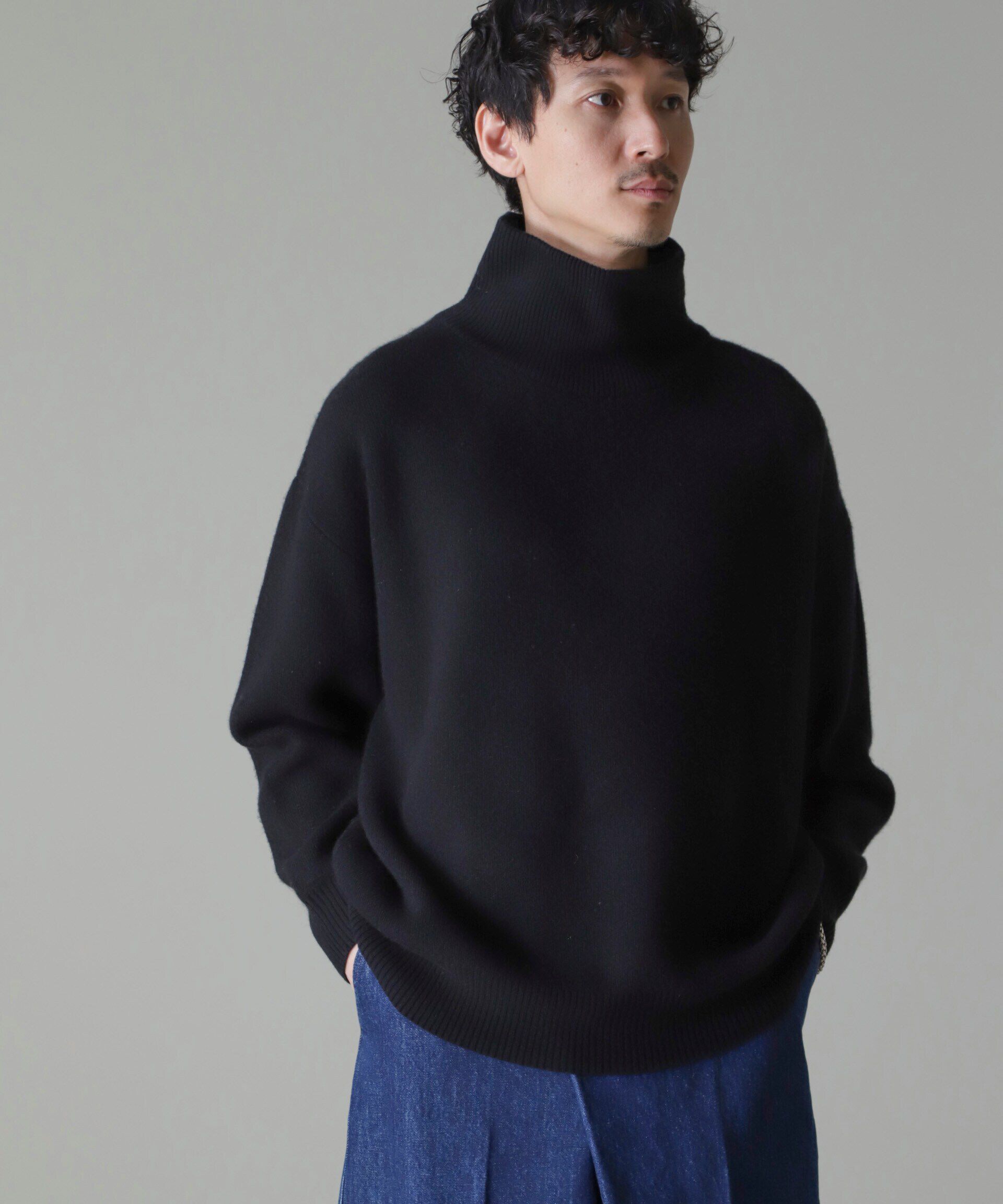 nano･universe「AQUA ウールカシミヤモックネックプルオーバー」|ニット・セーター|