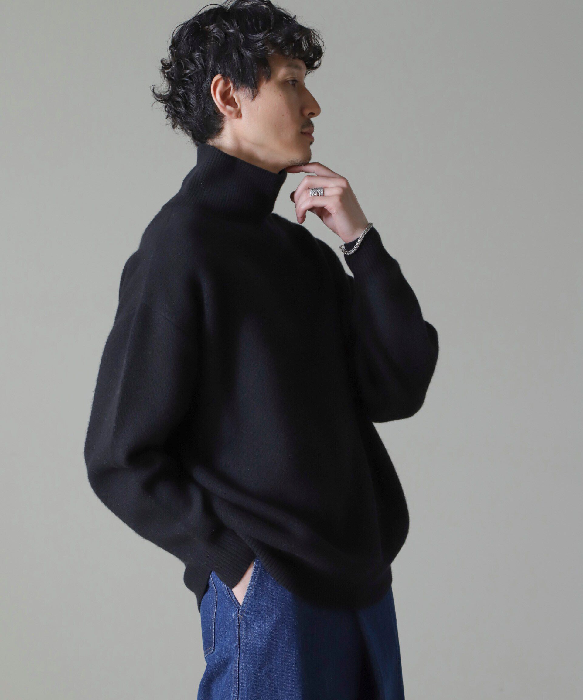 nano･universe「AQUA ウールカシミヤモックネックプルオーバー」|ニット・セーター|