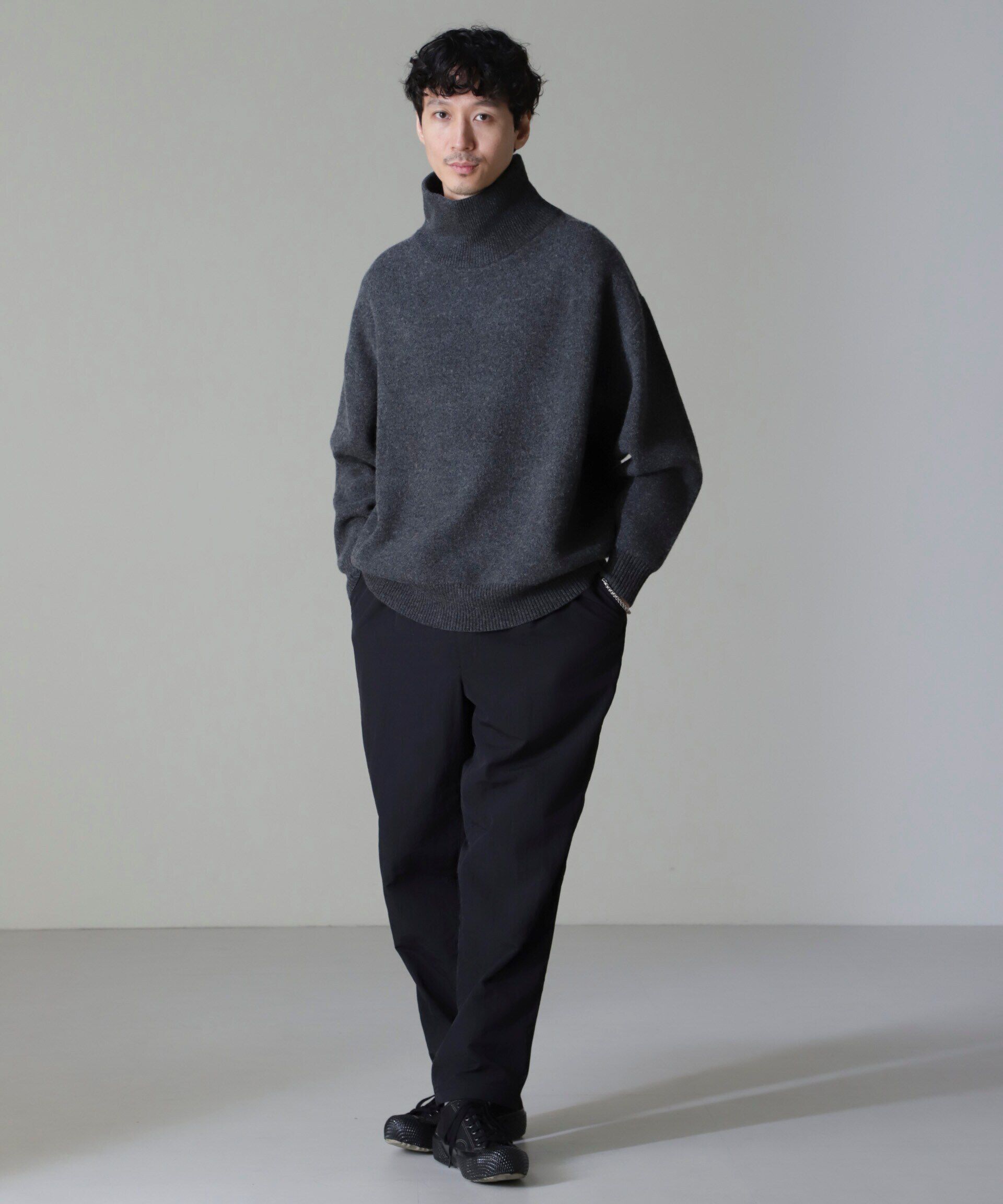 nano･universe「AQUA ウールカシミヤモックネックプルオーバー」|ニット・セーター|