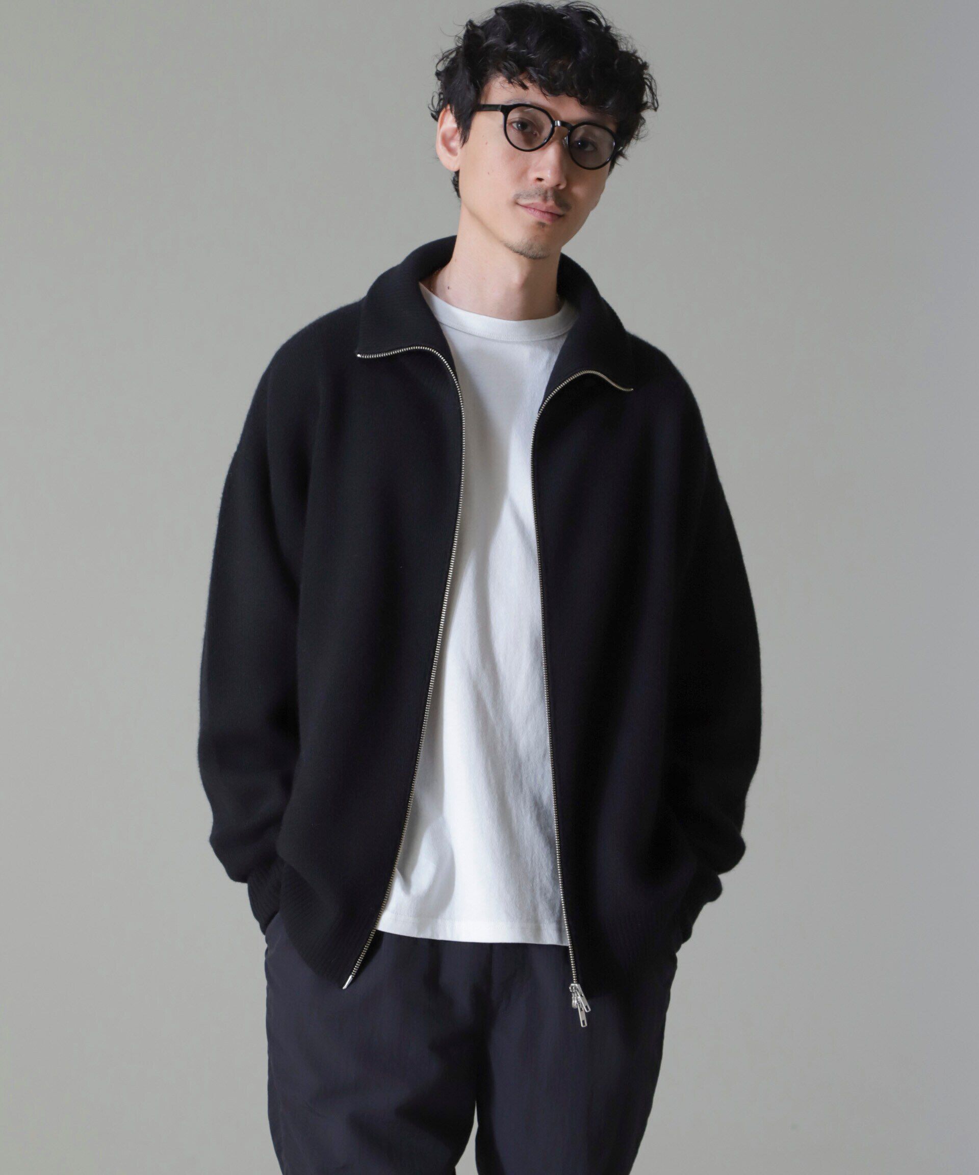 nano･universe「AQUA ウールカシミヤドライバーズニット」|ニット・セーター|