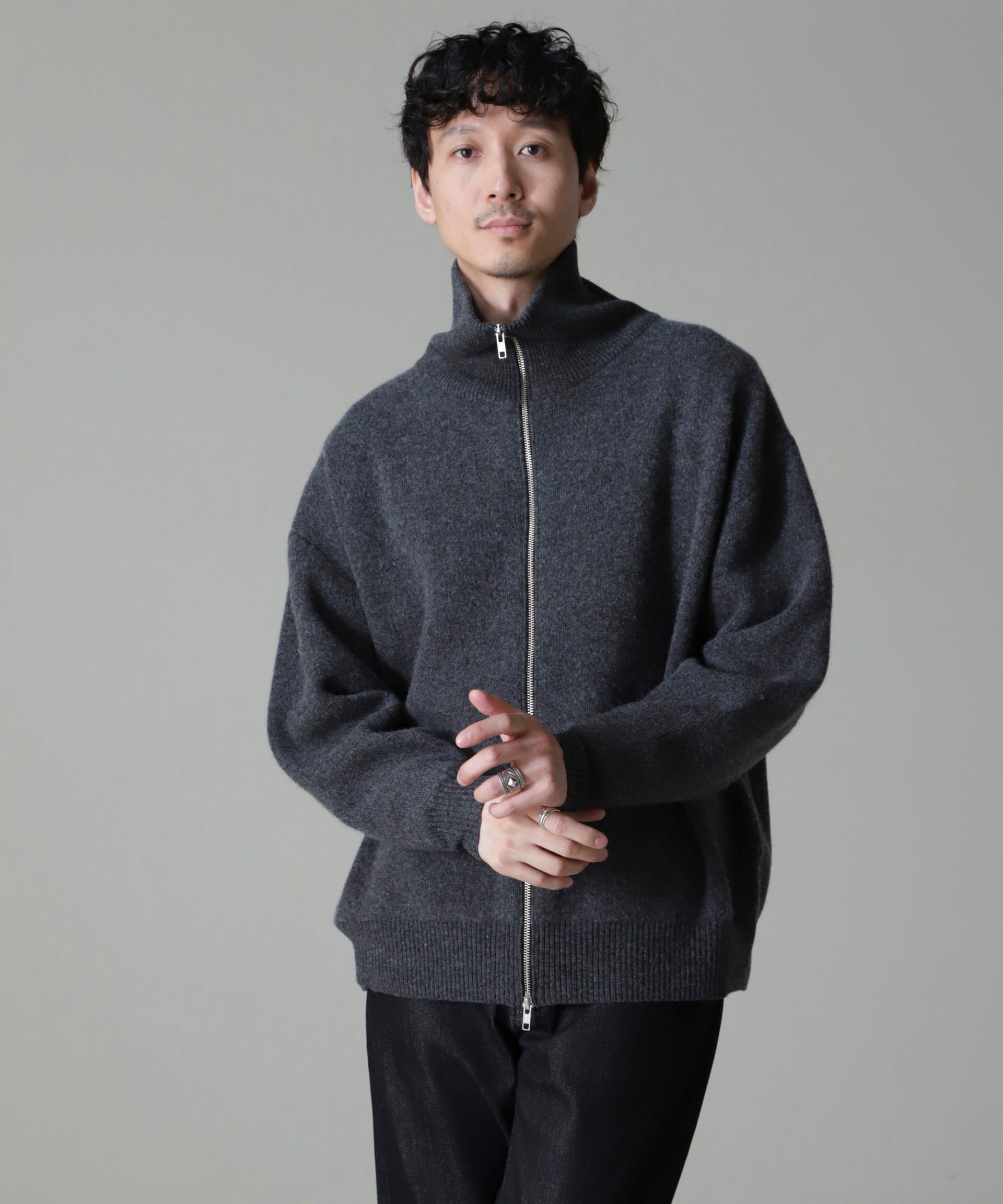 nano･universe「AQUA ウールカシミヤドライバーズニット」|ニット・セーター|