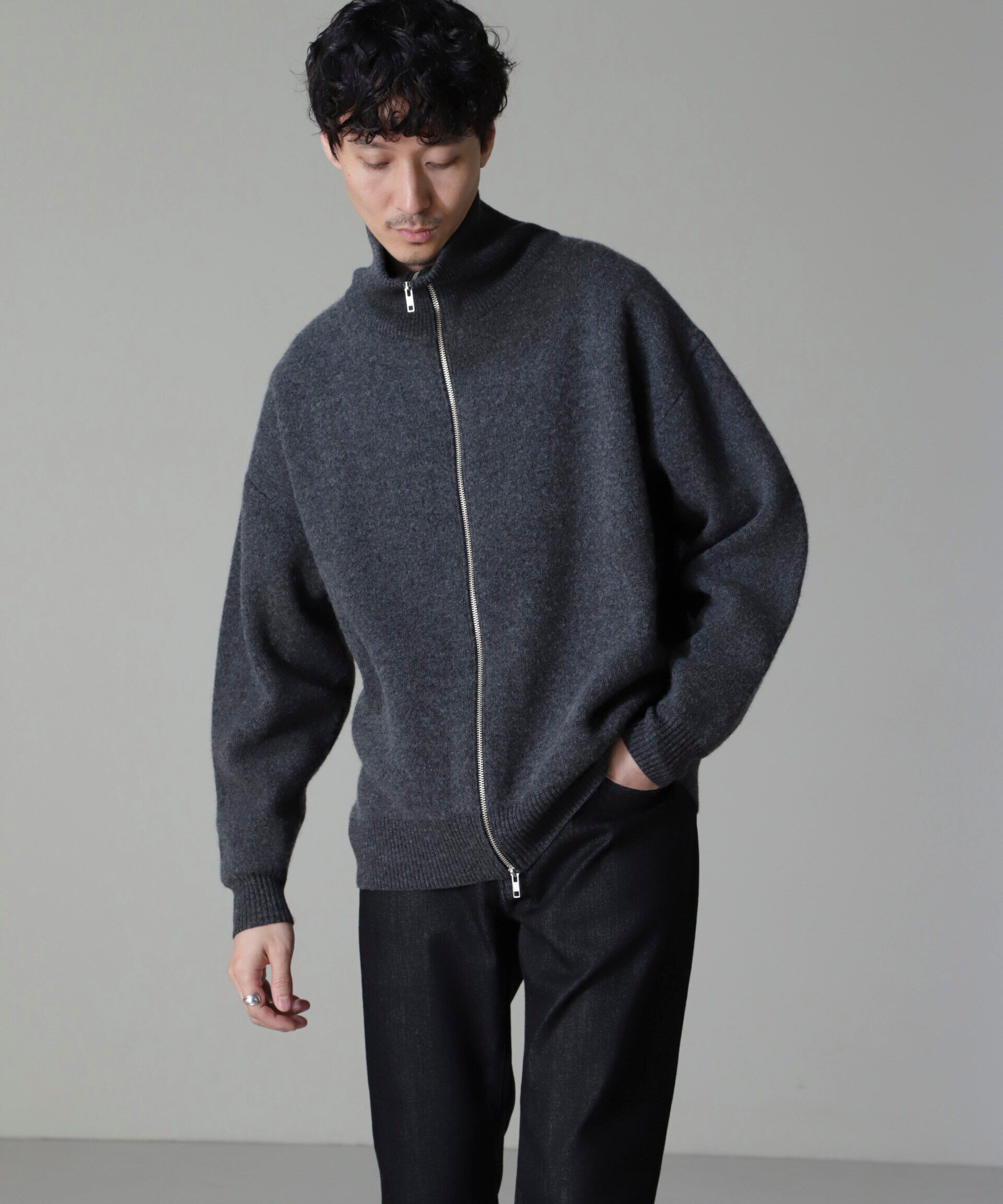 nano･universe「AQUA ウールカシミヤドライバーズニット」|ニット・セーター|