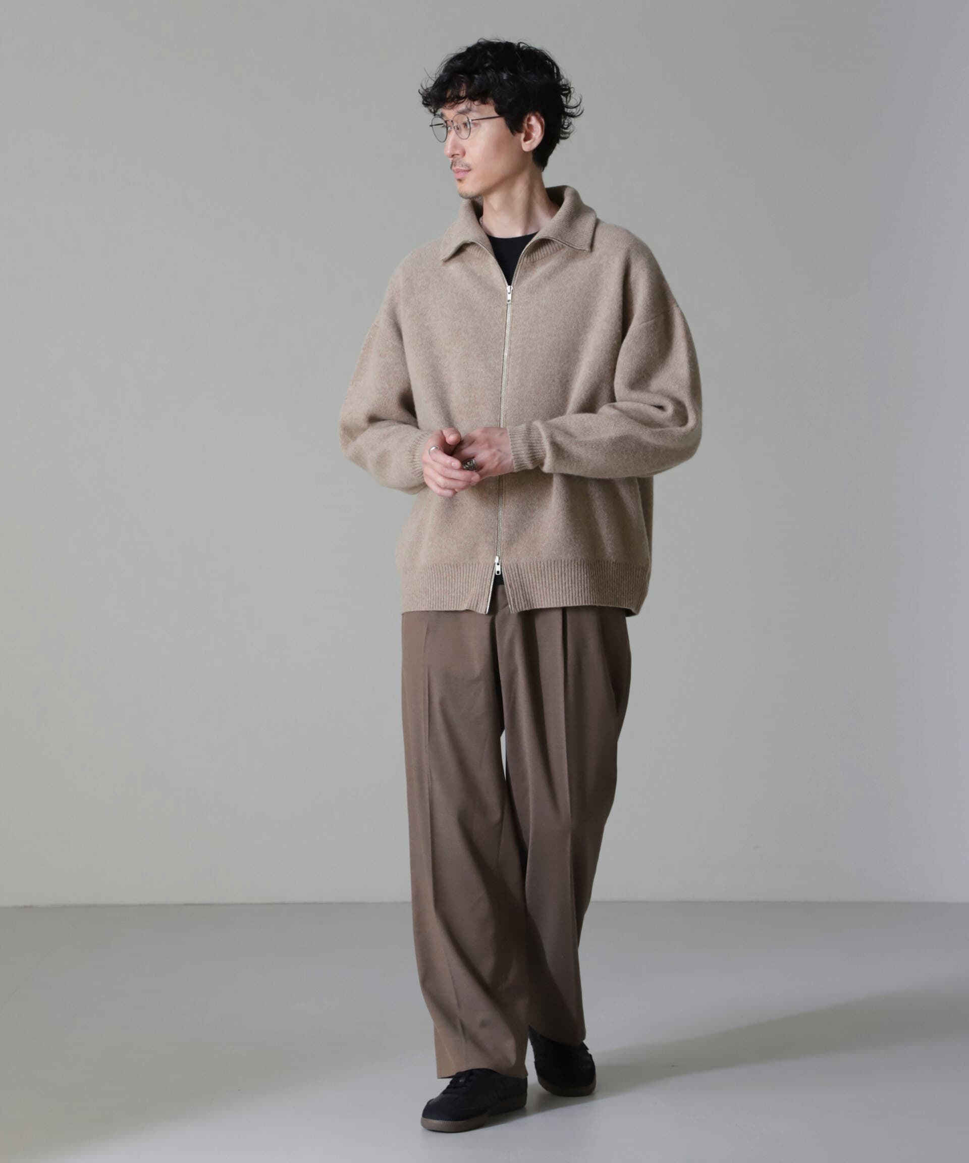 nano･universe「AQUA ウールカシミヤドライバーズニット」|ニット・セーター|