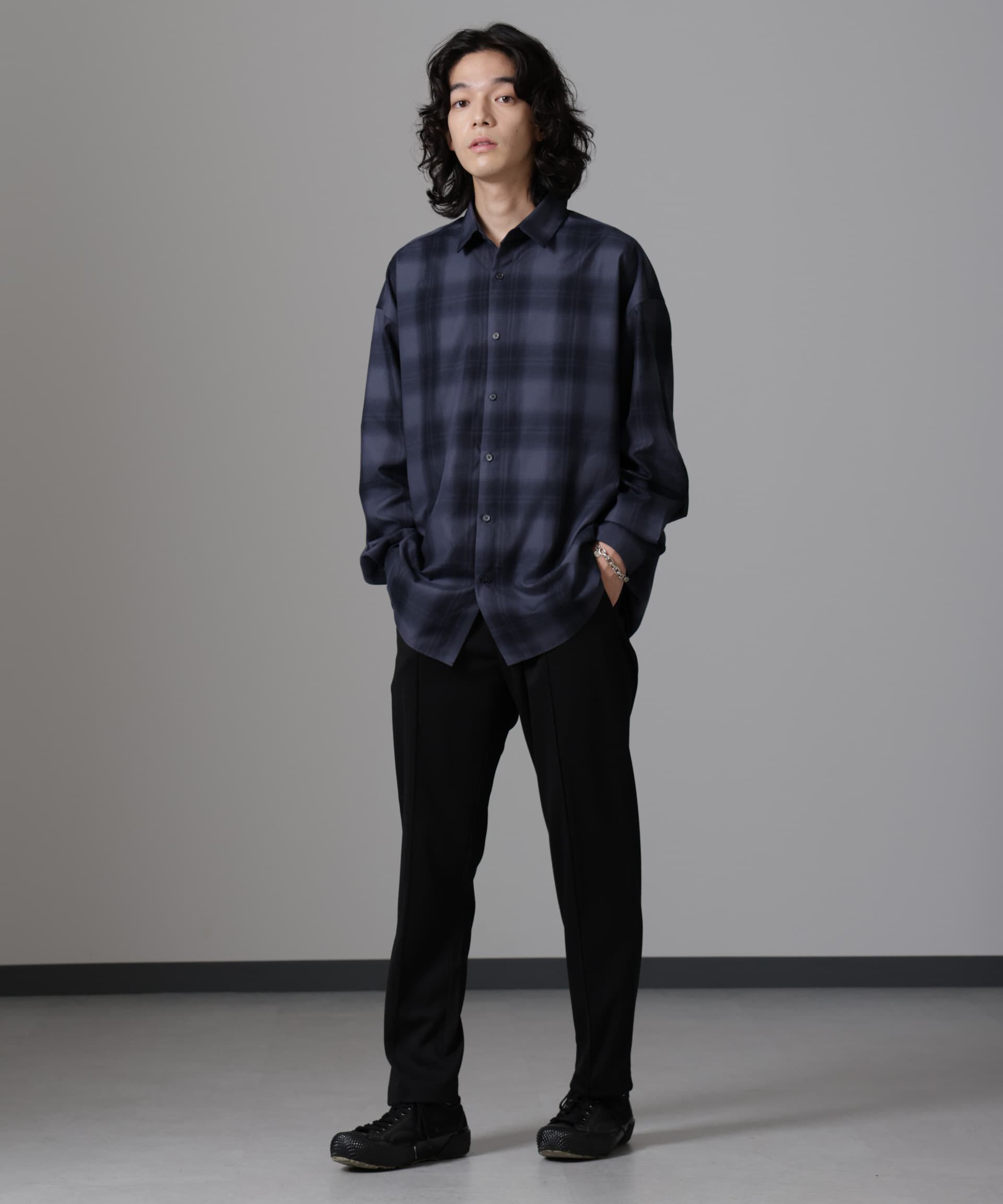 nano･universe「ビッグドレープチェックシャツ 長袖」|シャツ・ブラウス|