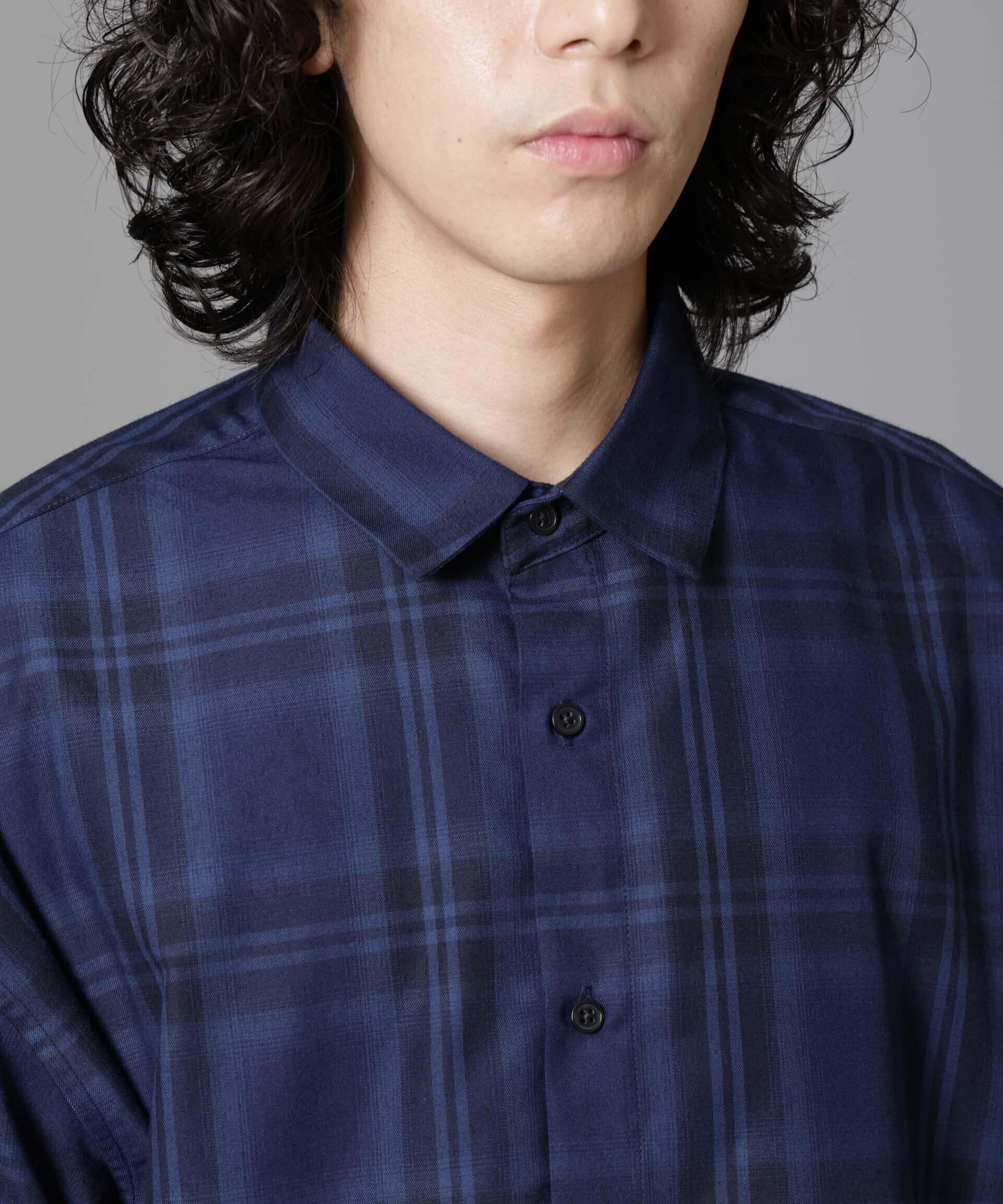 nano･universe「ビッグドレープチェックシャツ 長袖」|シャツ・ブラウス|