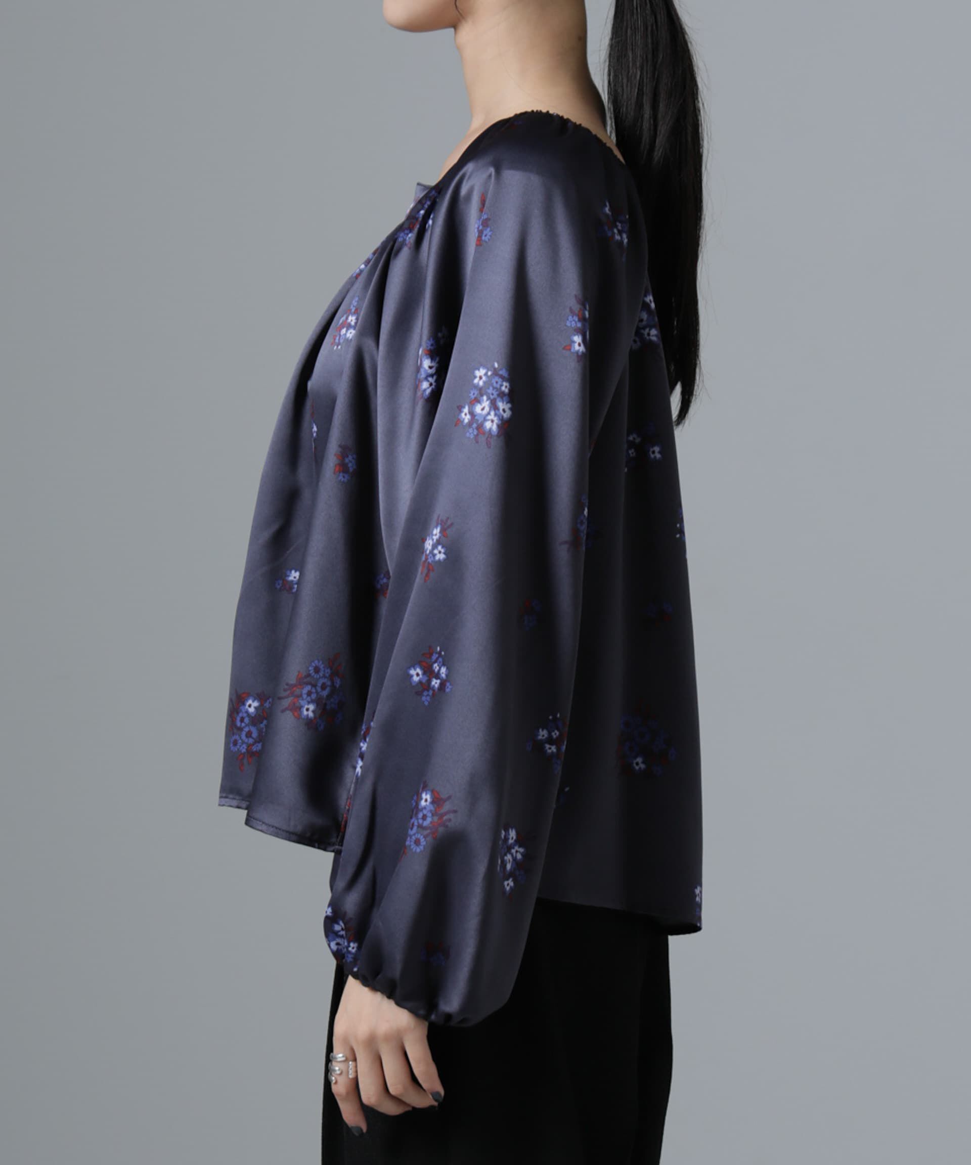 nano･universe「オフショル2WAYフラワープリントブラウス」|シャツ・ブラウス|