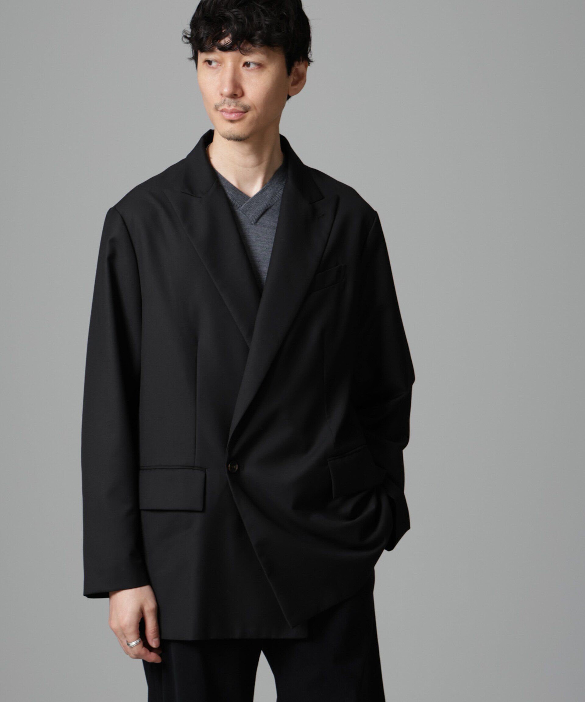 nano･universe「ヴィンテージライク ピークドラペルダブルジャケット」|テーラードジャケット|