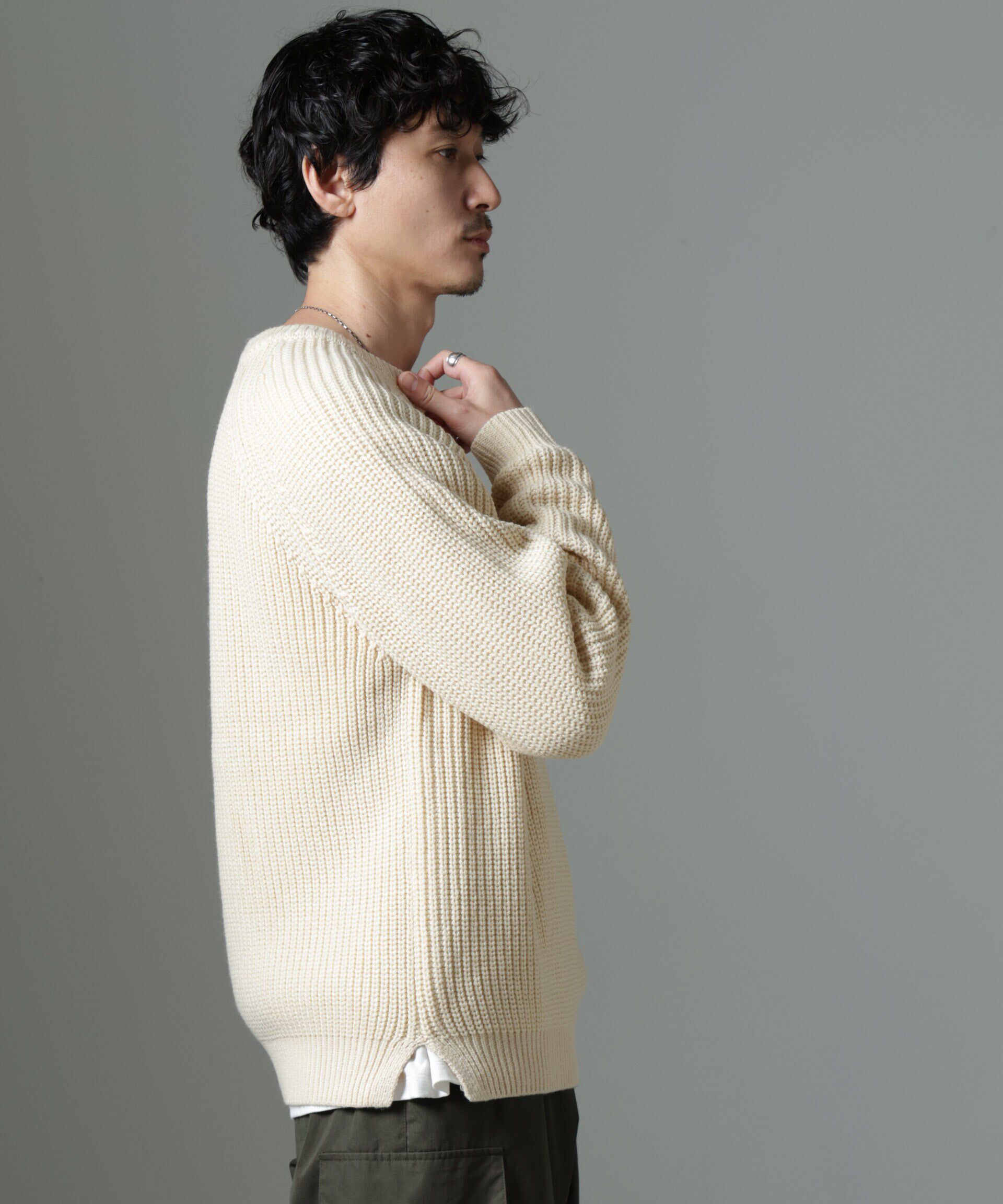 nano･universe「ヴィンテージライクラグランニット」|ニット・セーター|