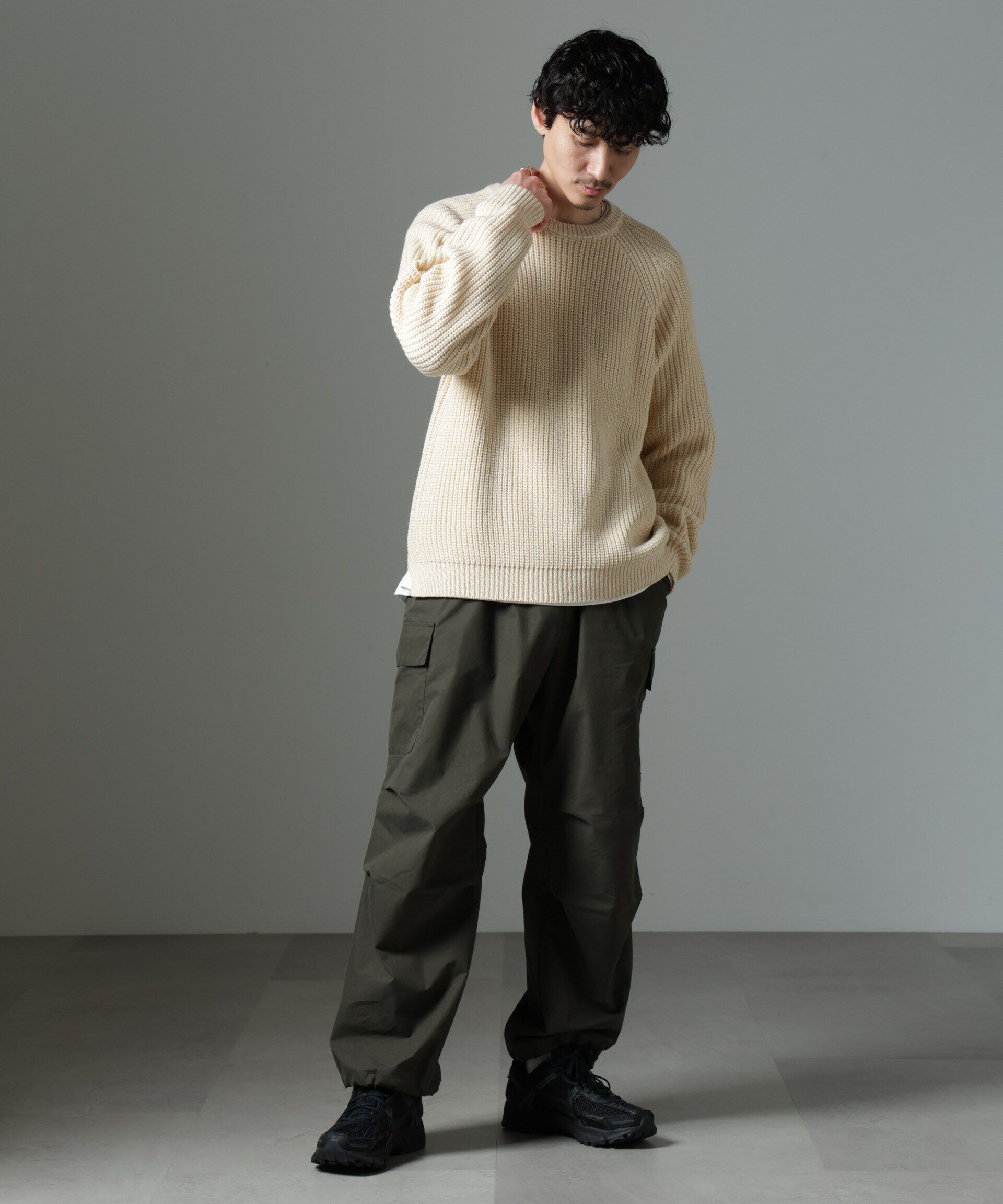 nano･universe「ヴィンテージライクラグランニット」|ニット・セーター|