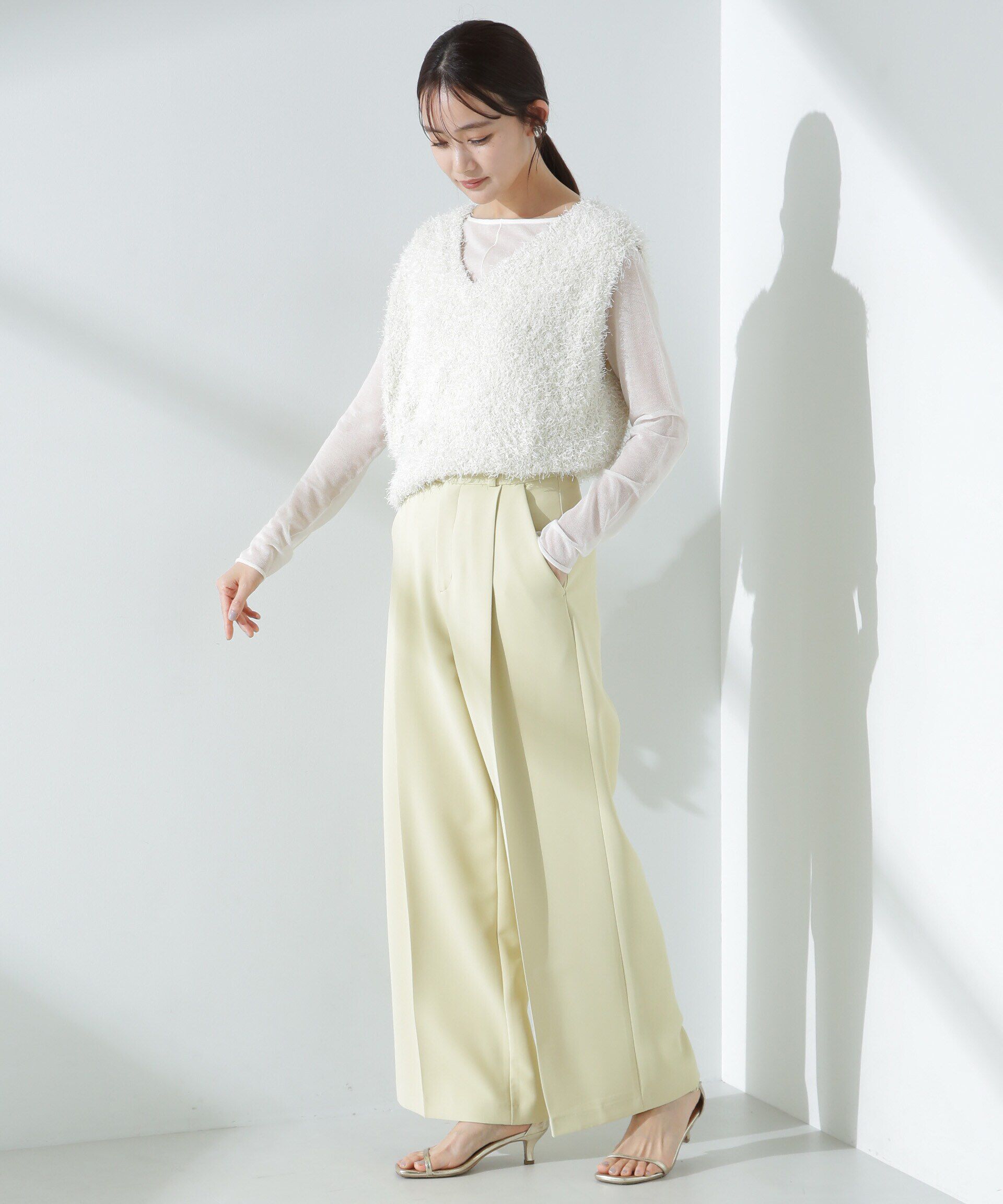 nano･universe「シャギーニットベスト」|ニット・セーター|