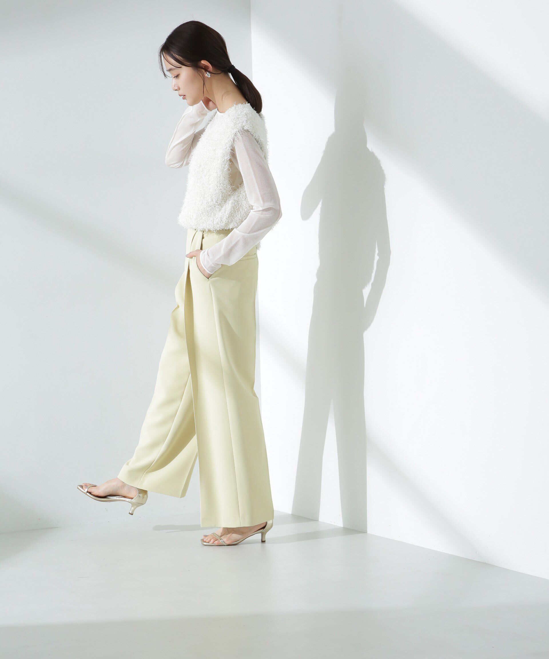 nano･universe「シャギーニットベスト」|ニット・セーター|