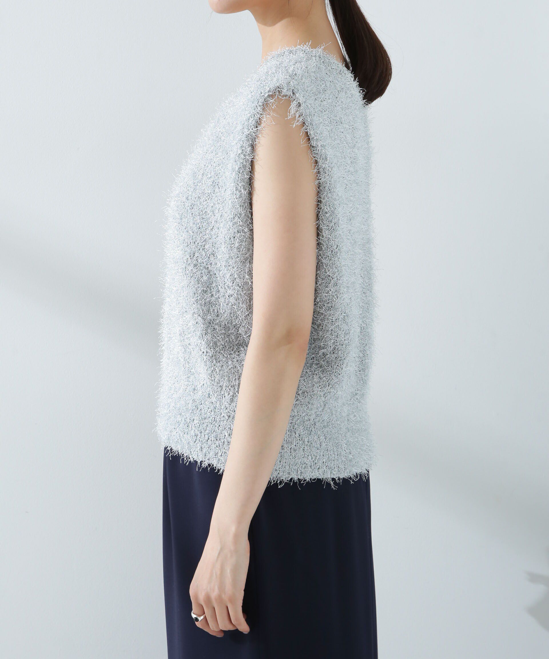 nano･universe「シャギーニットベスト」|ニット・セーター|