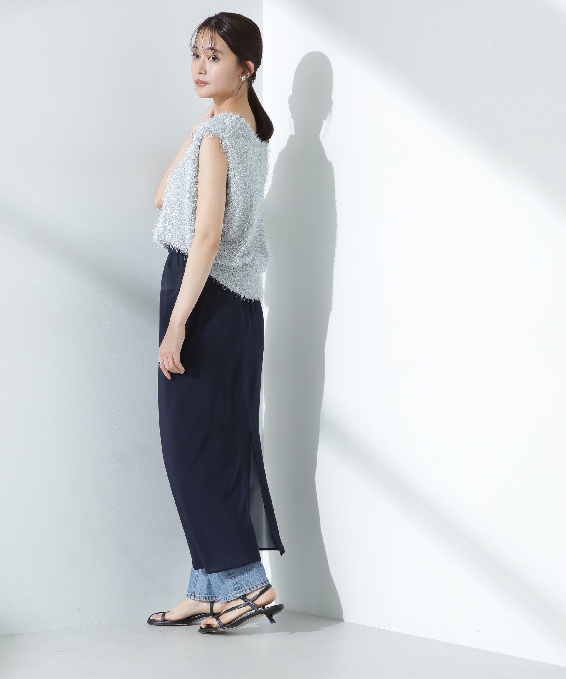 nano･universe「シャギーニットベスト」|ニット・セーター|