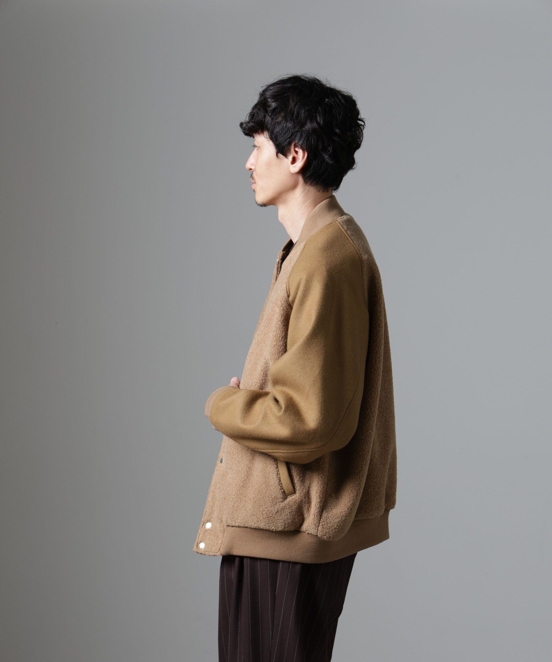 nano･universe「ブークレーパネルバーシティージャケット」|ブルゾン・スタジャン|