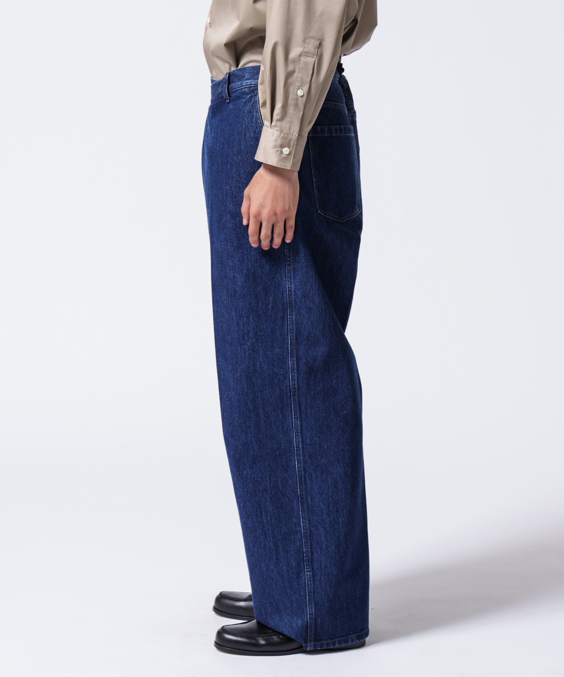 nano･universe「「ASSEMBLANC」ラップディティールデニムトラウザー」|チノ|