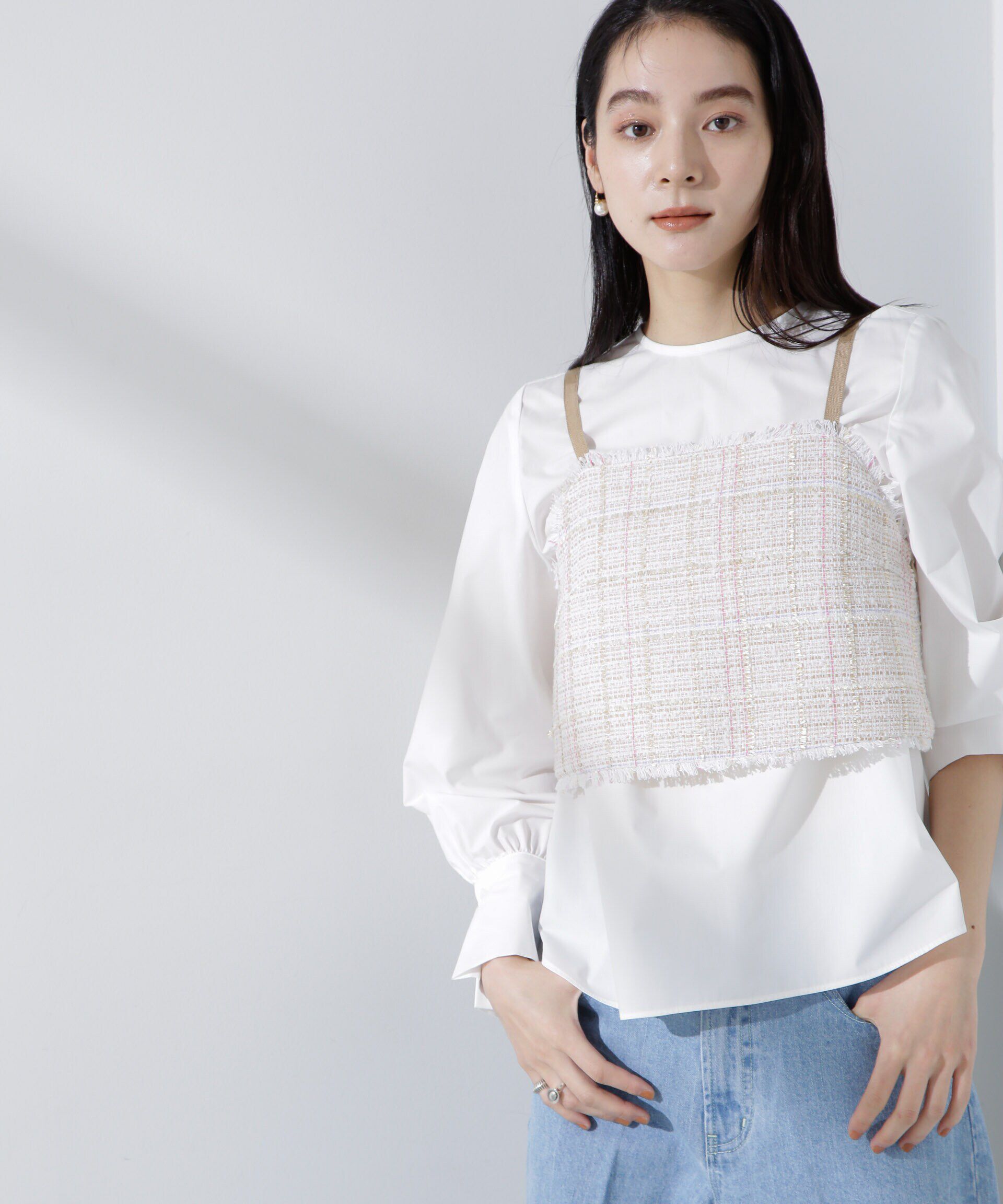 nano･universe「タイプライターボリュームスリーブブラウス」|シャツ・ブラウス|