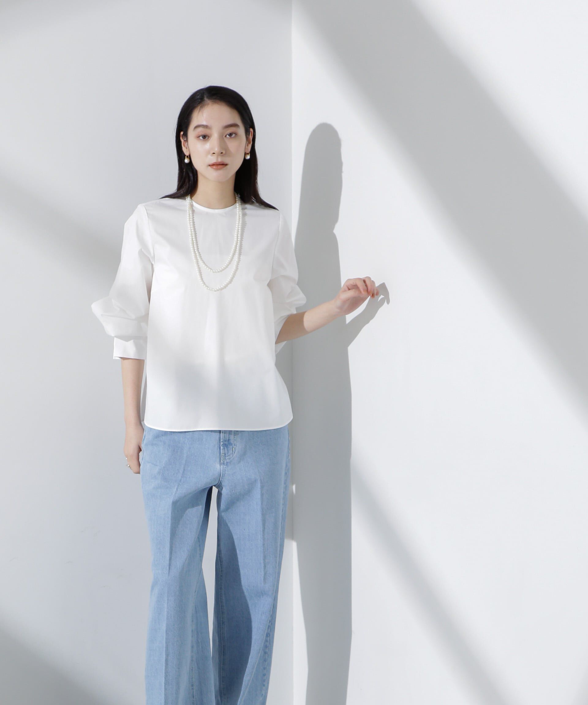 nano･universe「タイプライターボリュームスリーブブラウス」|シャツ・ブラウス|