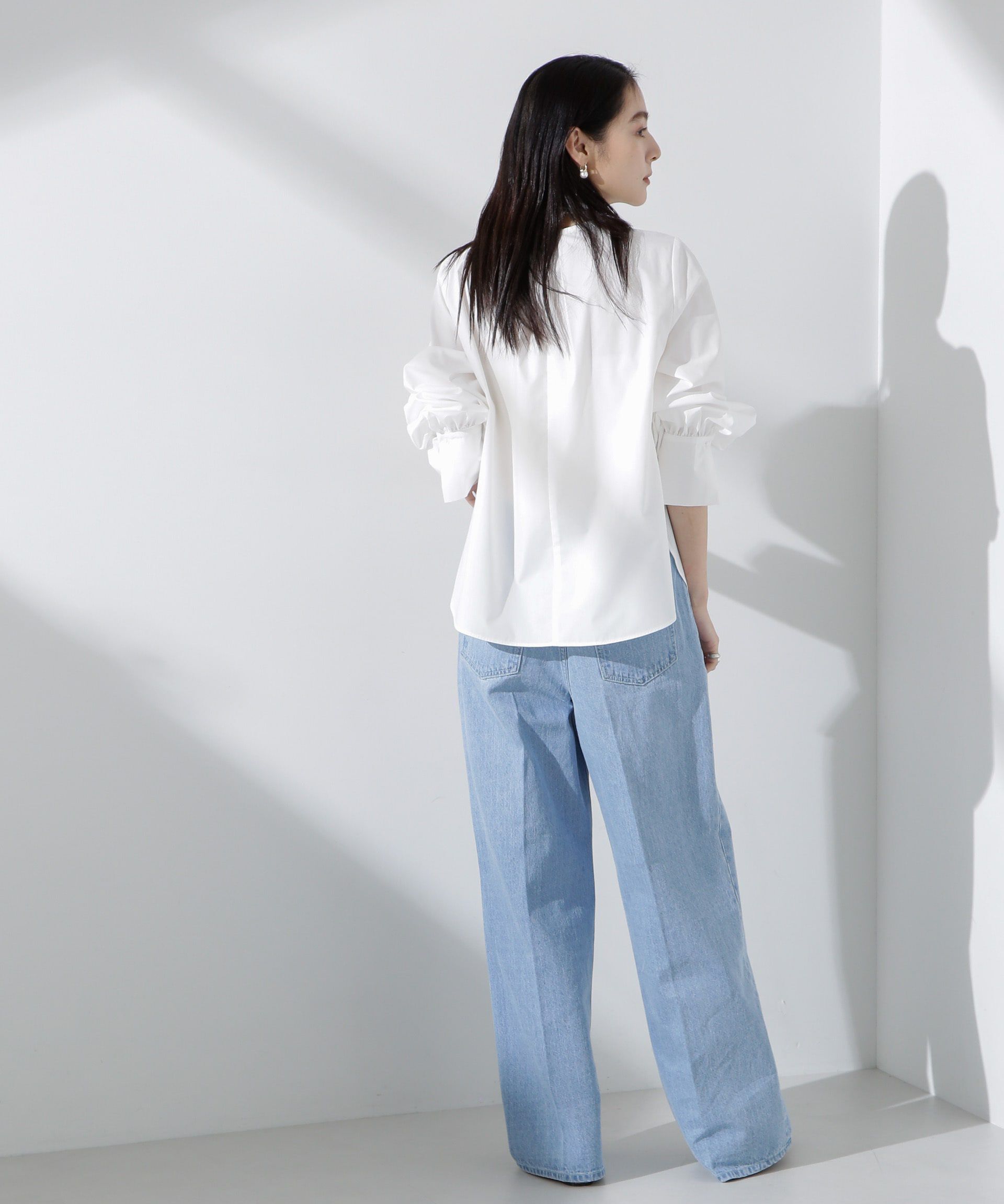 nano･universe「タイプライターボリュームスリーブブラウス」|シャツ・ブラウス|