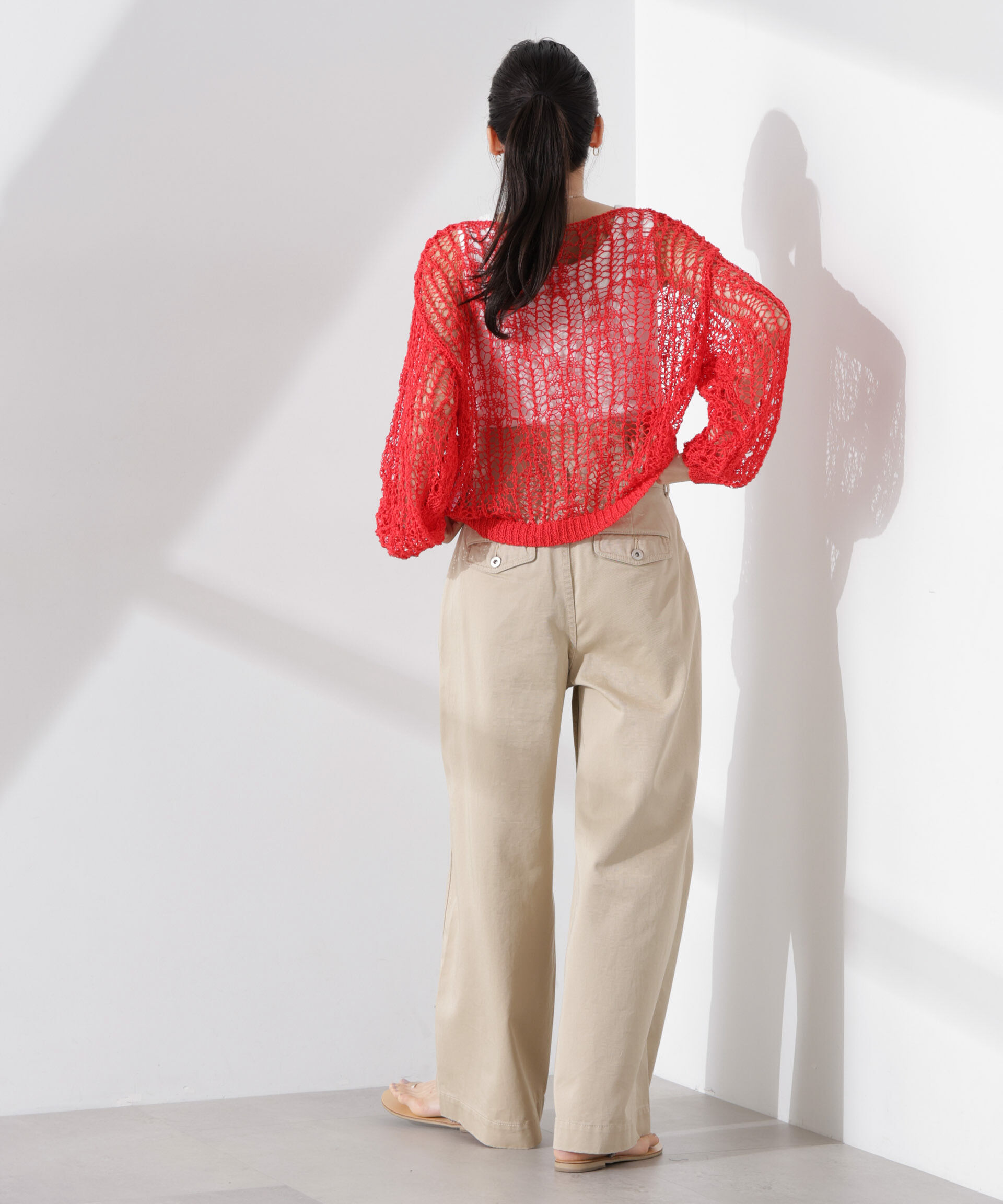 nano･universe「テープヤーンメッシュニットトップス」|ニット・セーター|