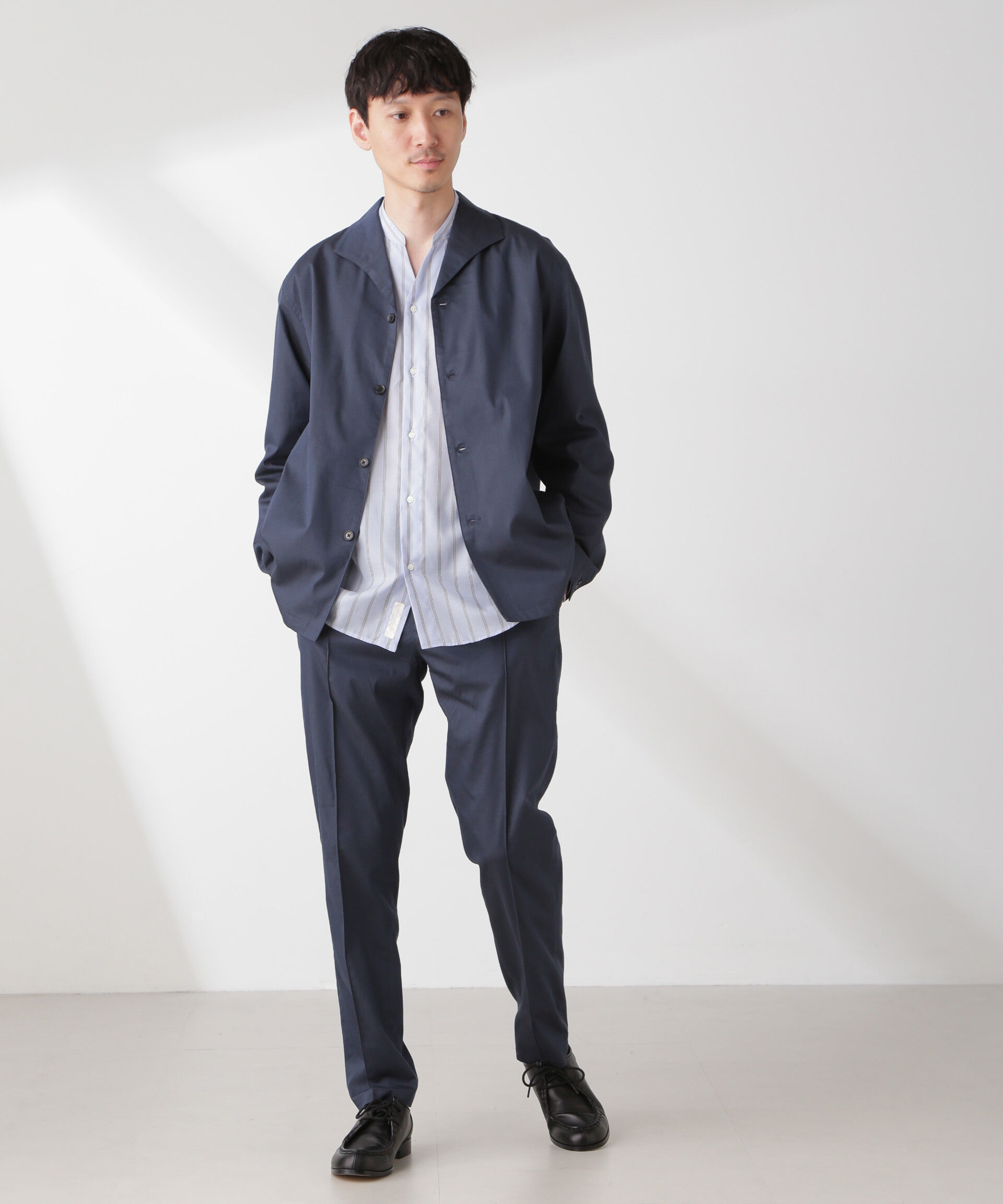 nano･universe「ソラーロライトストレッチテーパードイージーパンツ(セットアップ可)」|チノ|