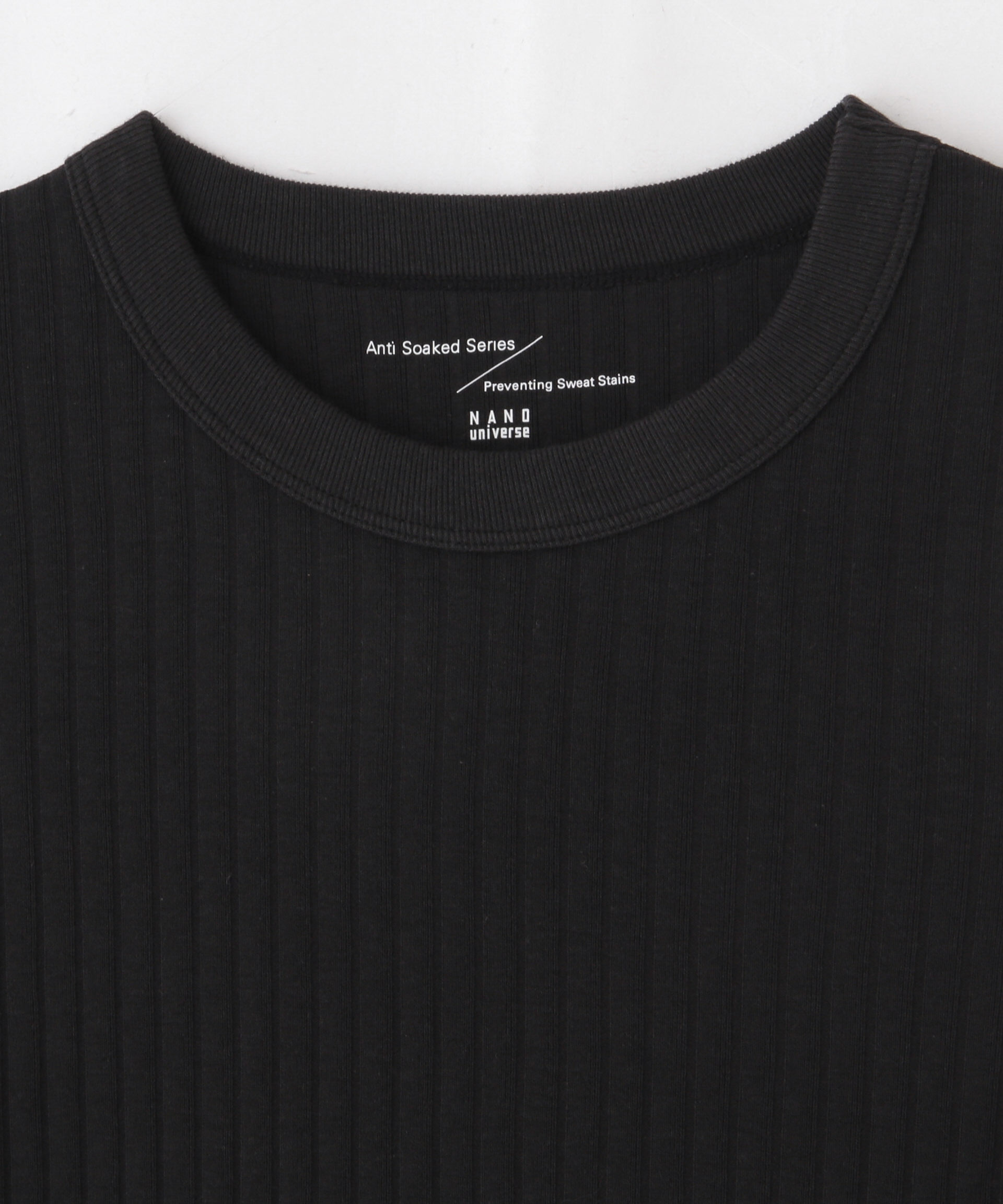 nano･universe「Anti Soaked(R) 汗染み防止クルーネックリブTシャツ」|Tシャツ・カットソー|