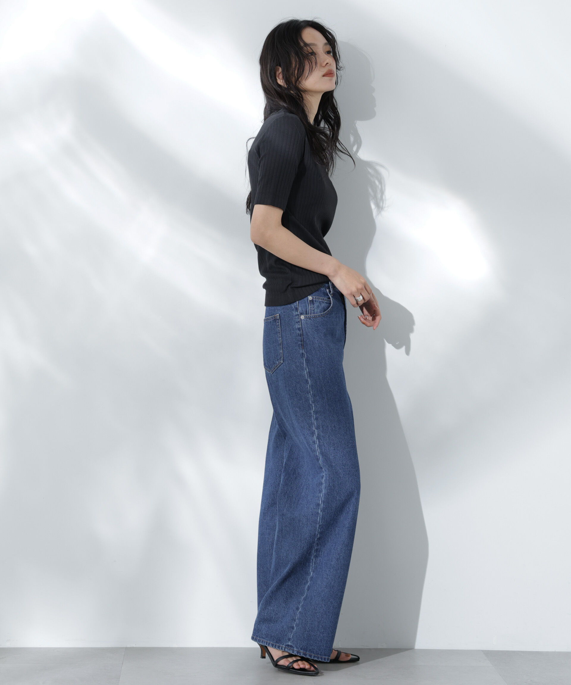 nano･universe「Anti Soaked(R) 汗染み防止クルーネックリブTシャツ」|Tシャツ・カットソー|