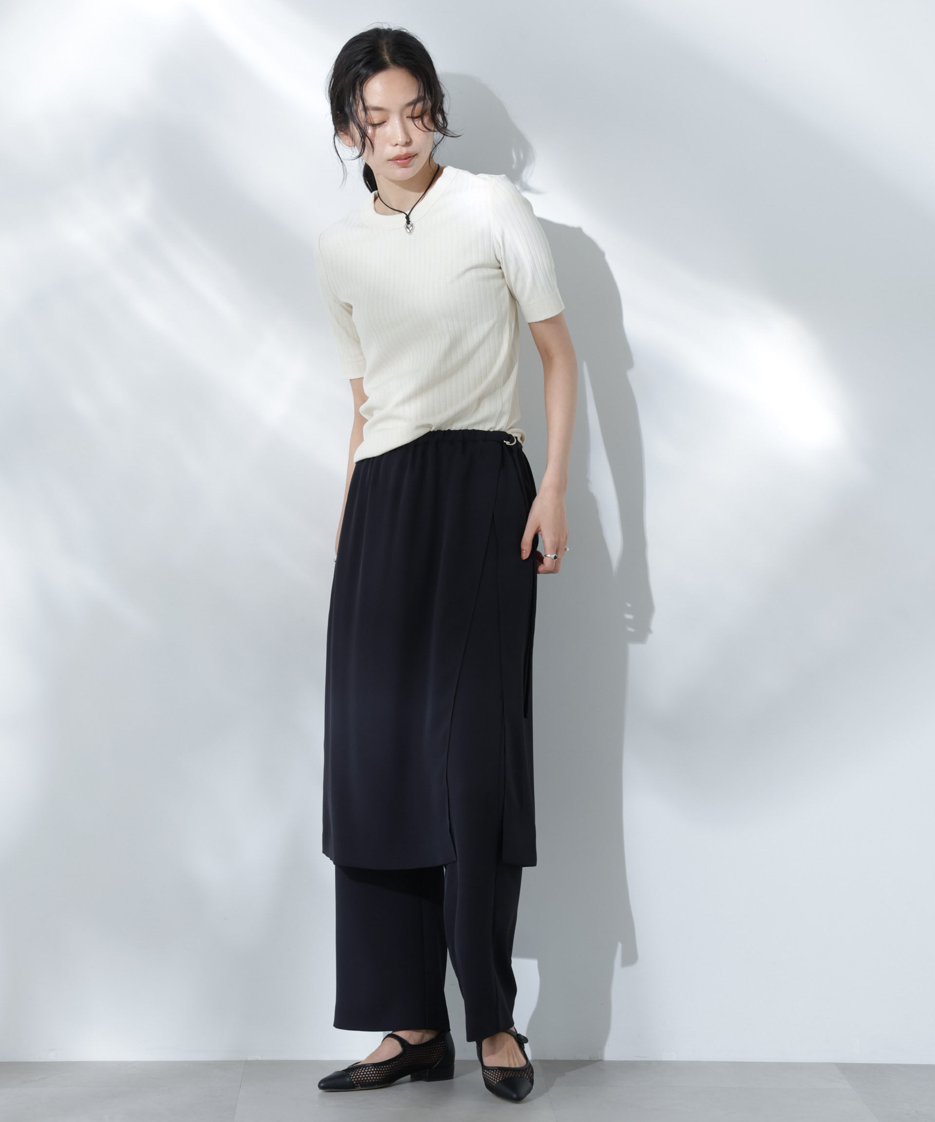 nano･universe「Anti Soaked(R) 汗染み防止クルーネックリブTシャツ」|Tシャツ・カットソー|