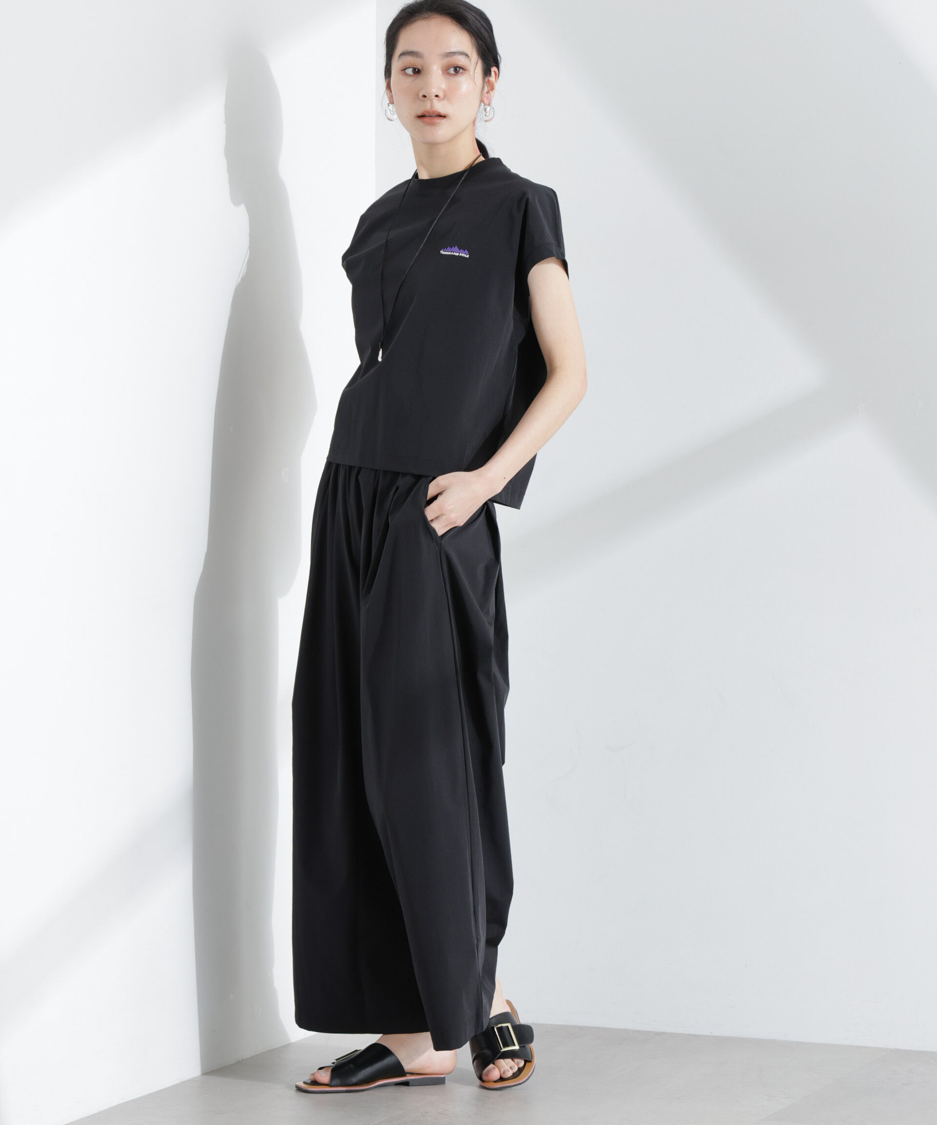 nano･universe「THOUSAND MILE/フレンチスリーブシャツ　ワイドパンツセット」|スーツ|