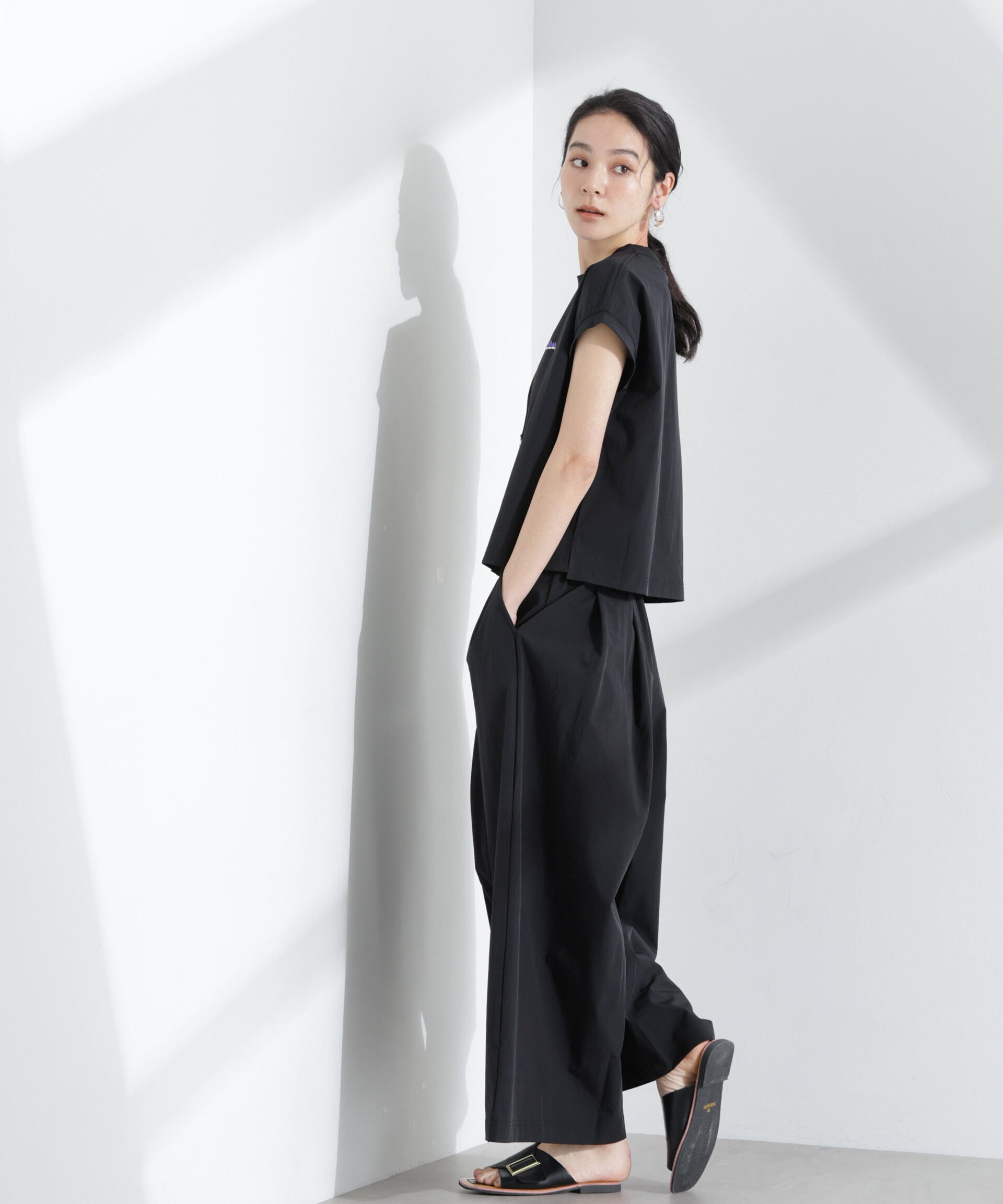 nano･universe「THOUSAND MILE/フレンチスリーブシャツ　ワイドパンツセット」|スーツ|