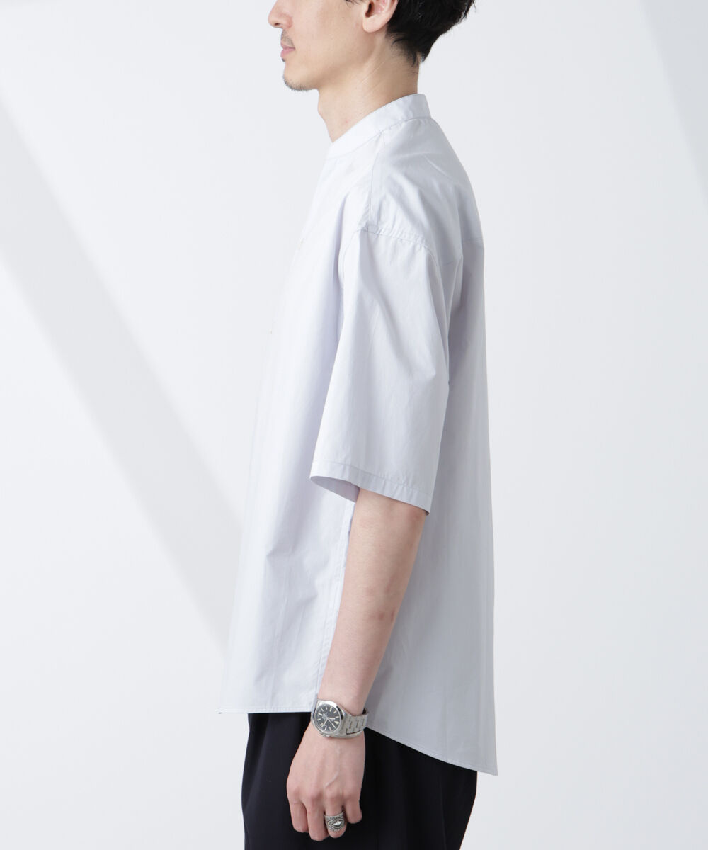 nano･universe「「大人のワイドシャツ」バンドカラー 半袖」|シャツ・ブラウス|