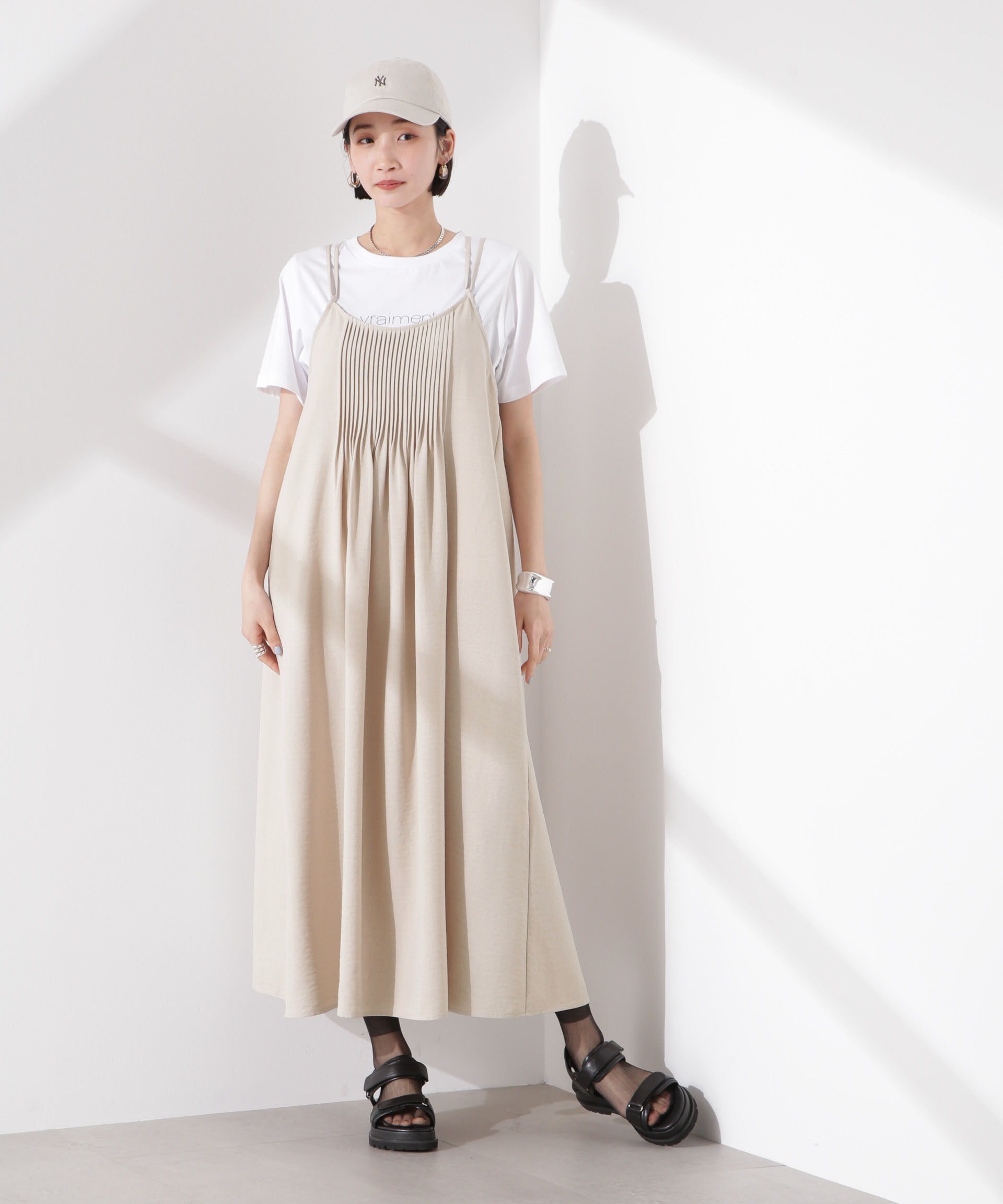 nano･universe「フロントピンタックキャミソールワンピース」|ワンピース|