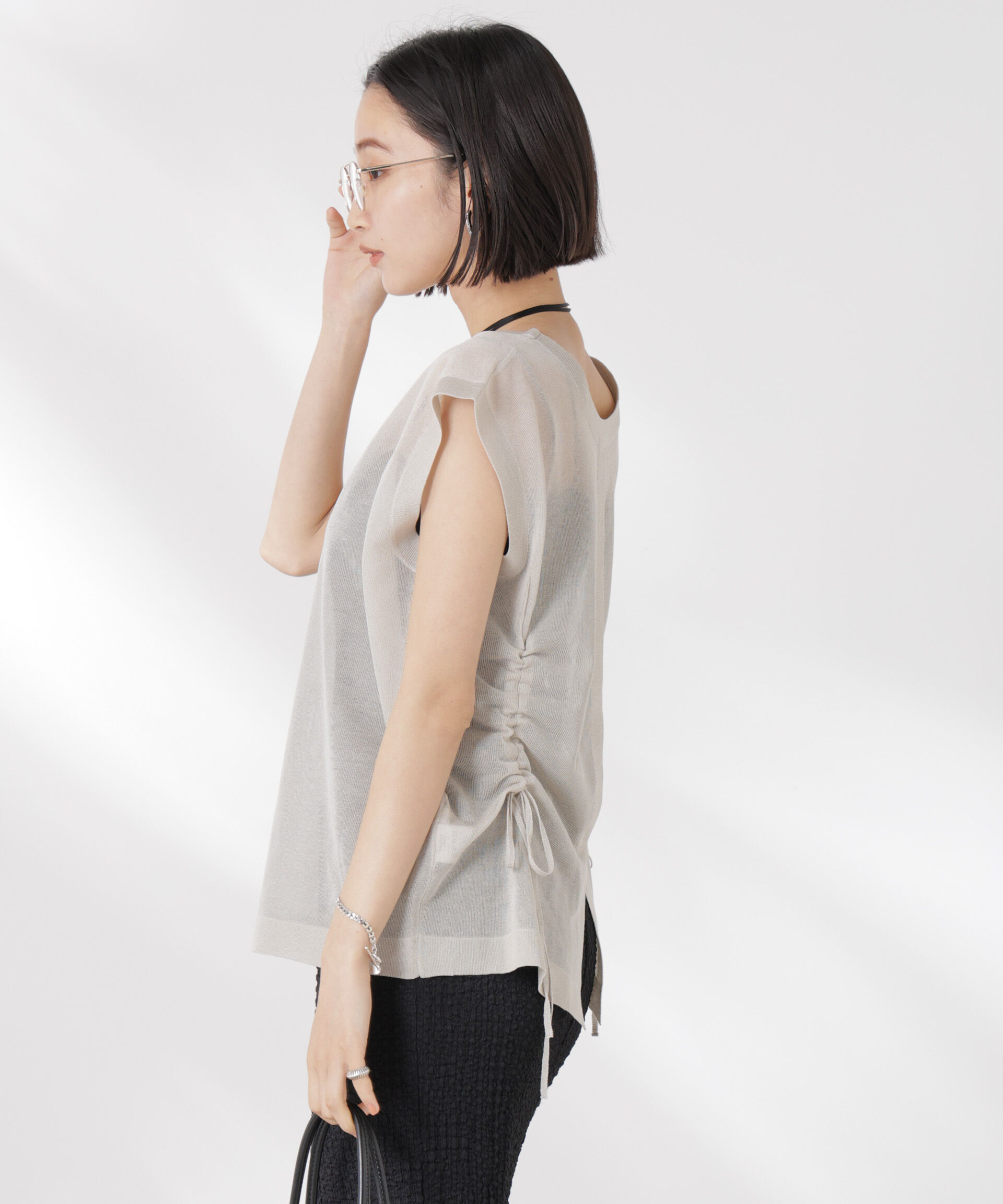 nano･universe「前後2wayドロストデザインシアーニット」|ニット・セーター|