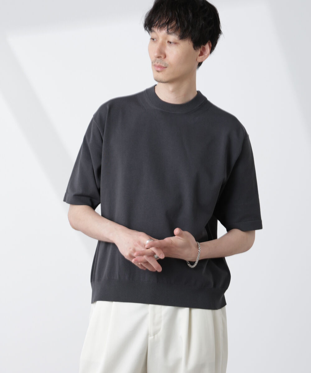  「コットン/ソロナ プレーティングクルーネック 半袖TEE」|Tシャツ・カットソー|チャコール3