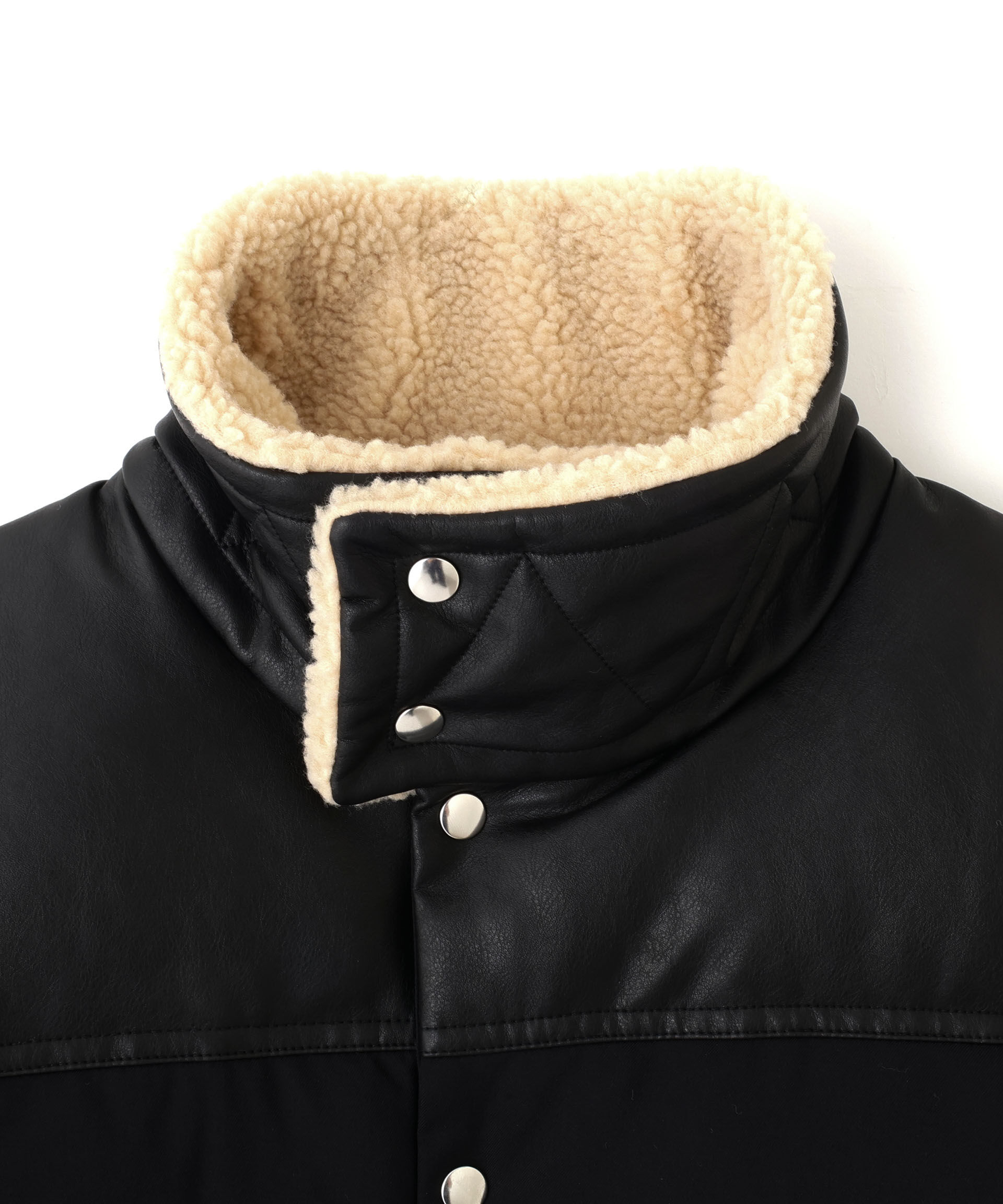 nano･universe「「西川ダウン(R)」ボアカラーサージショートダウン」|ダウン|