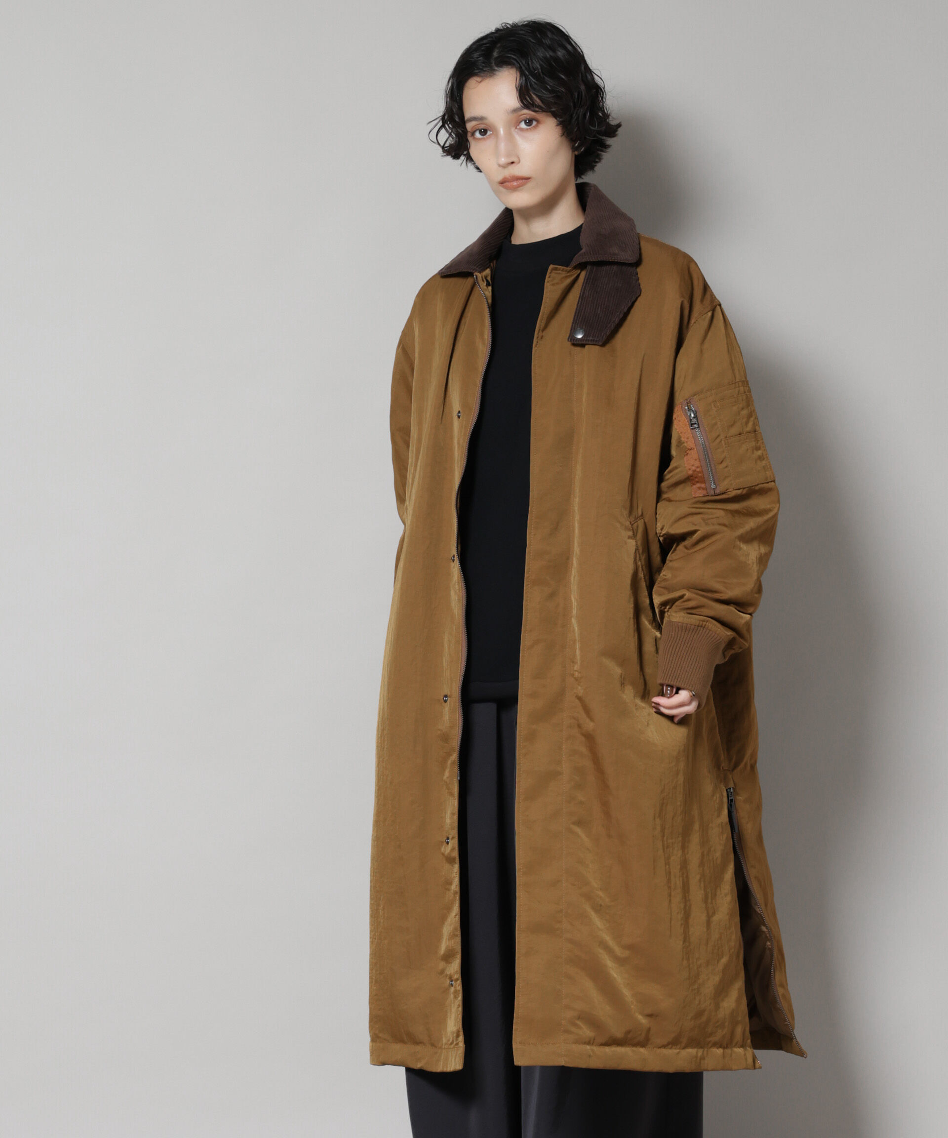 nano･universe「「STEVELOUR」「西川ダウン(R)」ミリタリーロングコート」|ダウン|