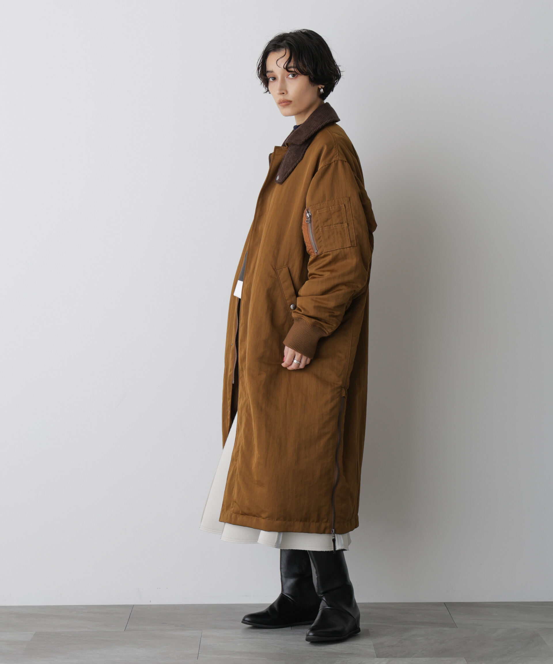 nano･universe「「STEVELOUR」「西川ダウン(R)」ミリタリーロングコート」|ダウン|