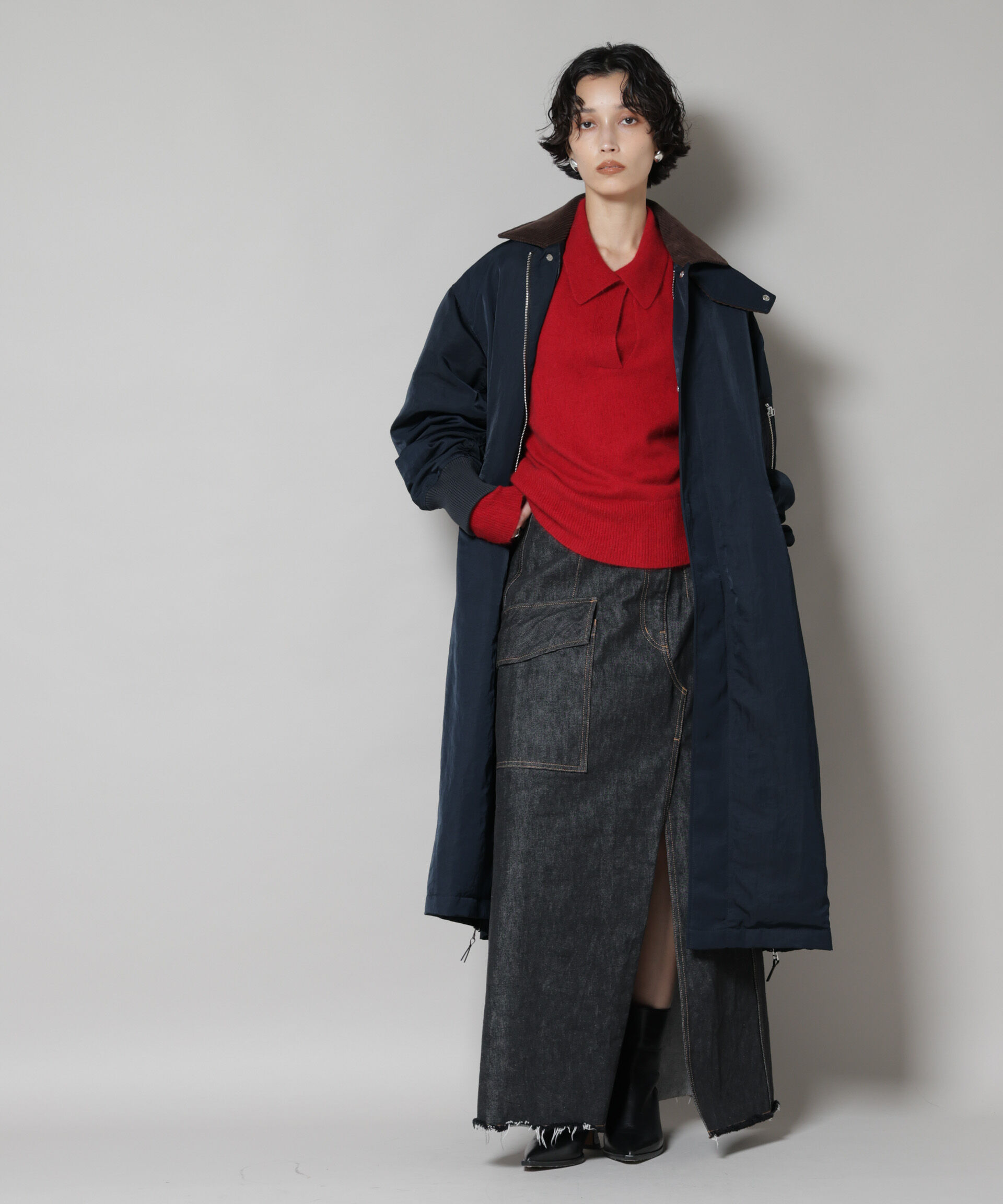 nano･universe「「STEVELOUR」「西川ダウン(R)」ミリタリーロングコート」|ダウン|