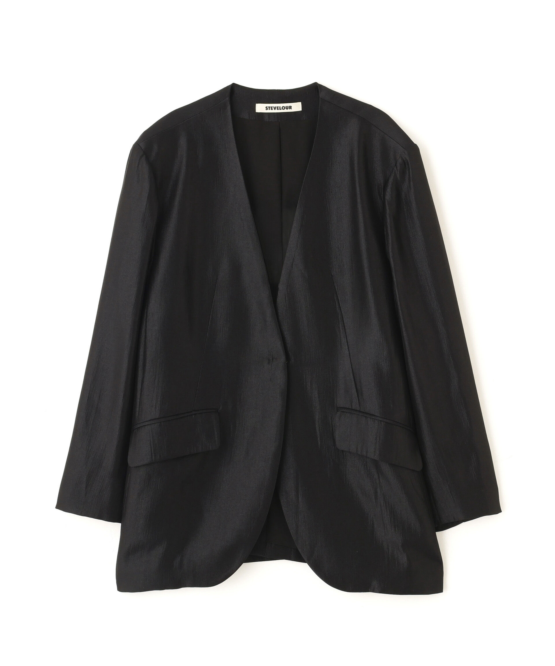 nano･universe「「STEVELOUR」サテンノーカラージャケット(セットアップ可)」|テーラードジャケット|