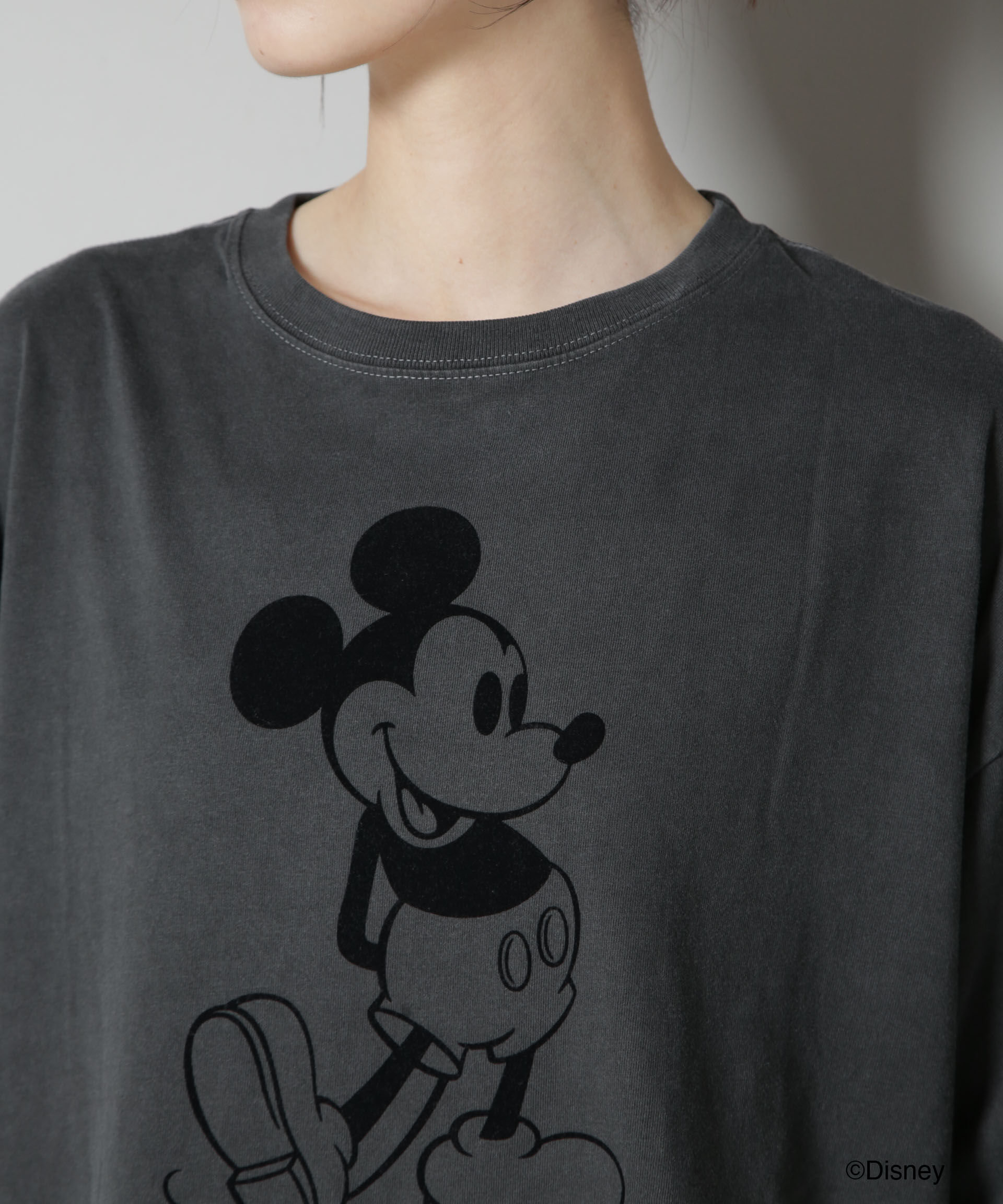nano･universe「GOOD ROCK SPEED/ MICKEY MOUSE /Tshirts Chacoal」|シャツ・ブラウス|