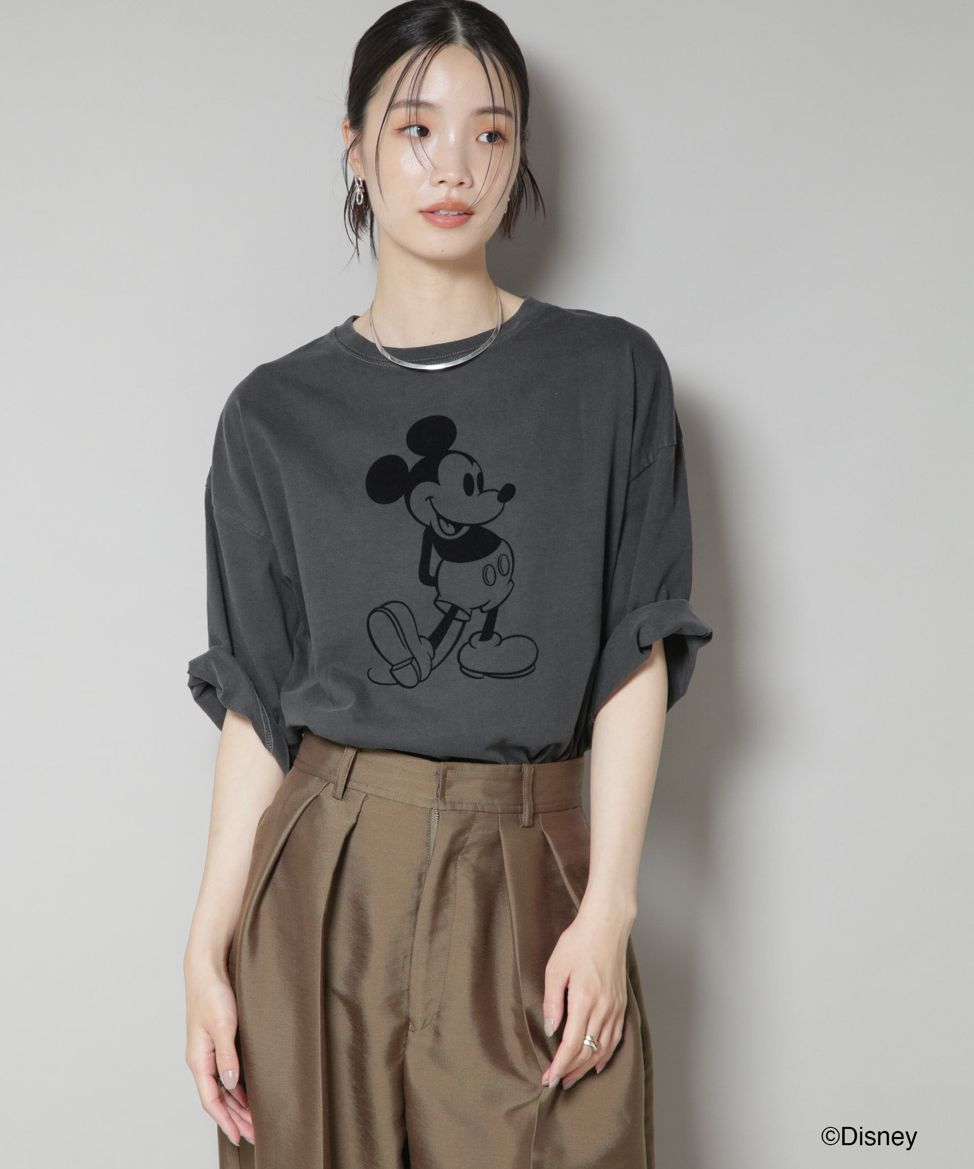 nano･universe「GOOD ROCK SPEED/ MICKEY MOUSE /Tshirts Chacoal」|シャツ・ブラウス|