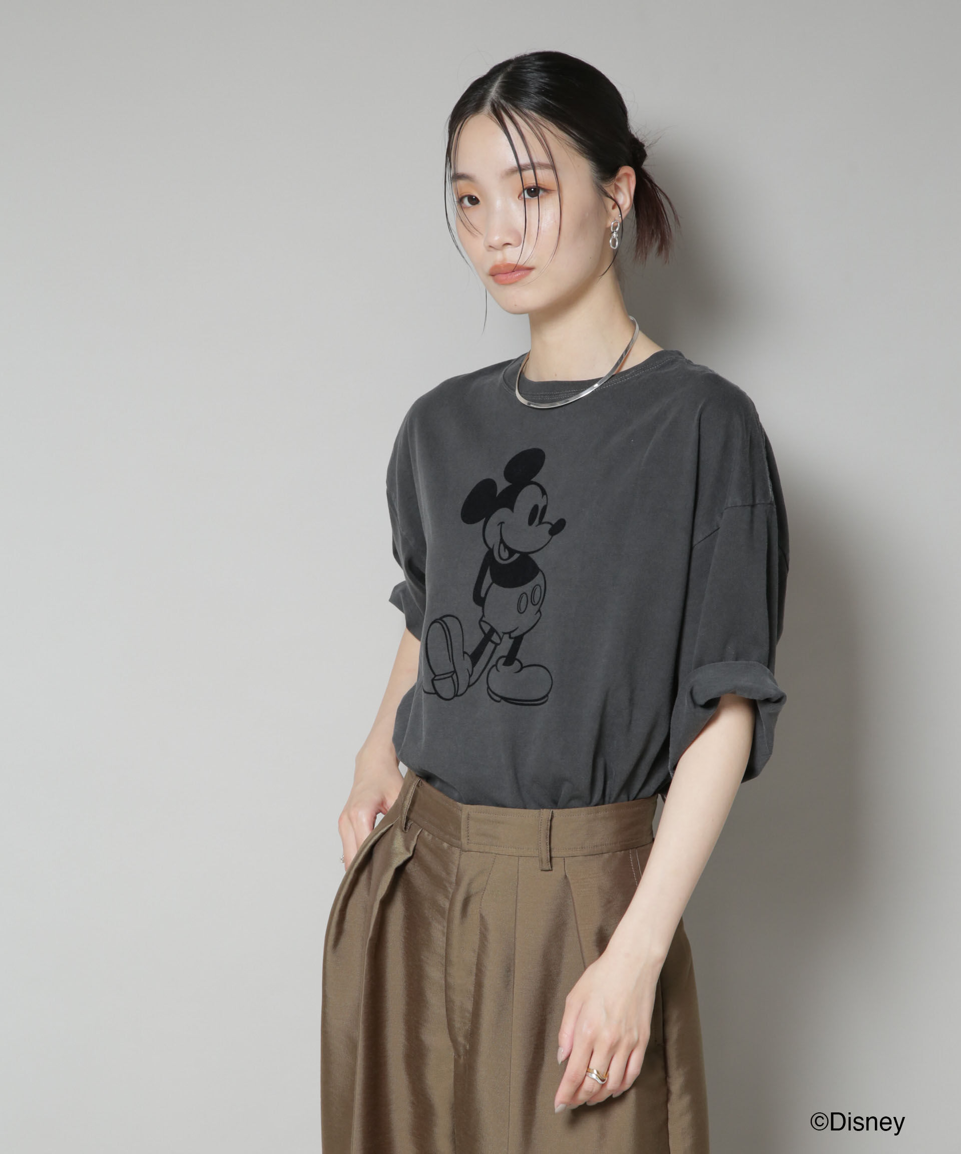 nano･universe「GOOD ROCK SPEED/ MICKEY MOUSE /Tshirts Chacoal」|シャツ・ブラウス|
