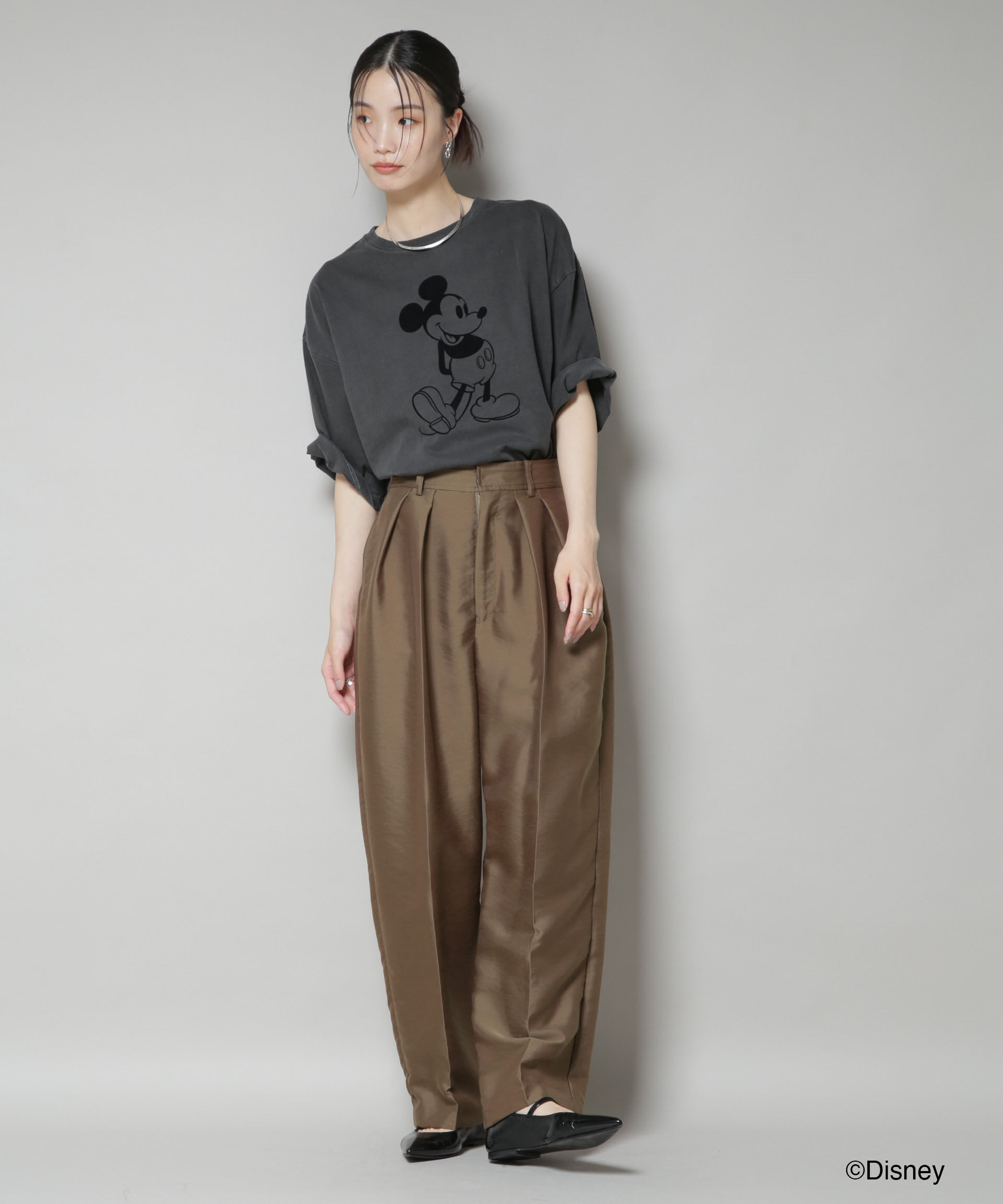 nano･universe「GOOD ROCK SPEED/ MICKEY MOUSE /Tshirts Chacoal」|シャツ・ブラウス|