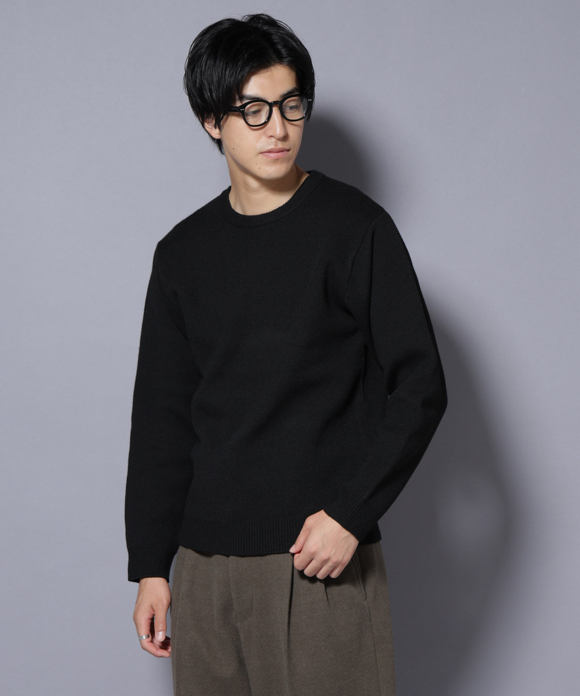 nano･universe「PBTストレッチクルーネックニット」|ニット・セーター|